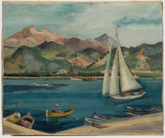 Vintage Mid 20th Century Oil - Summer Sailing