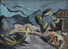 Mid 20th Century Oil - Tethering the Boat