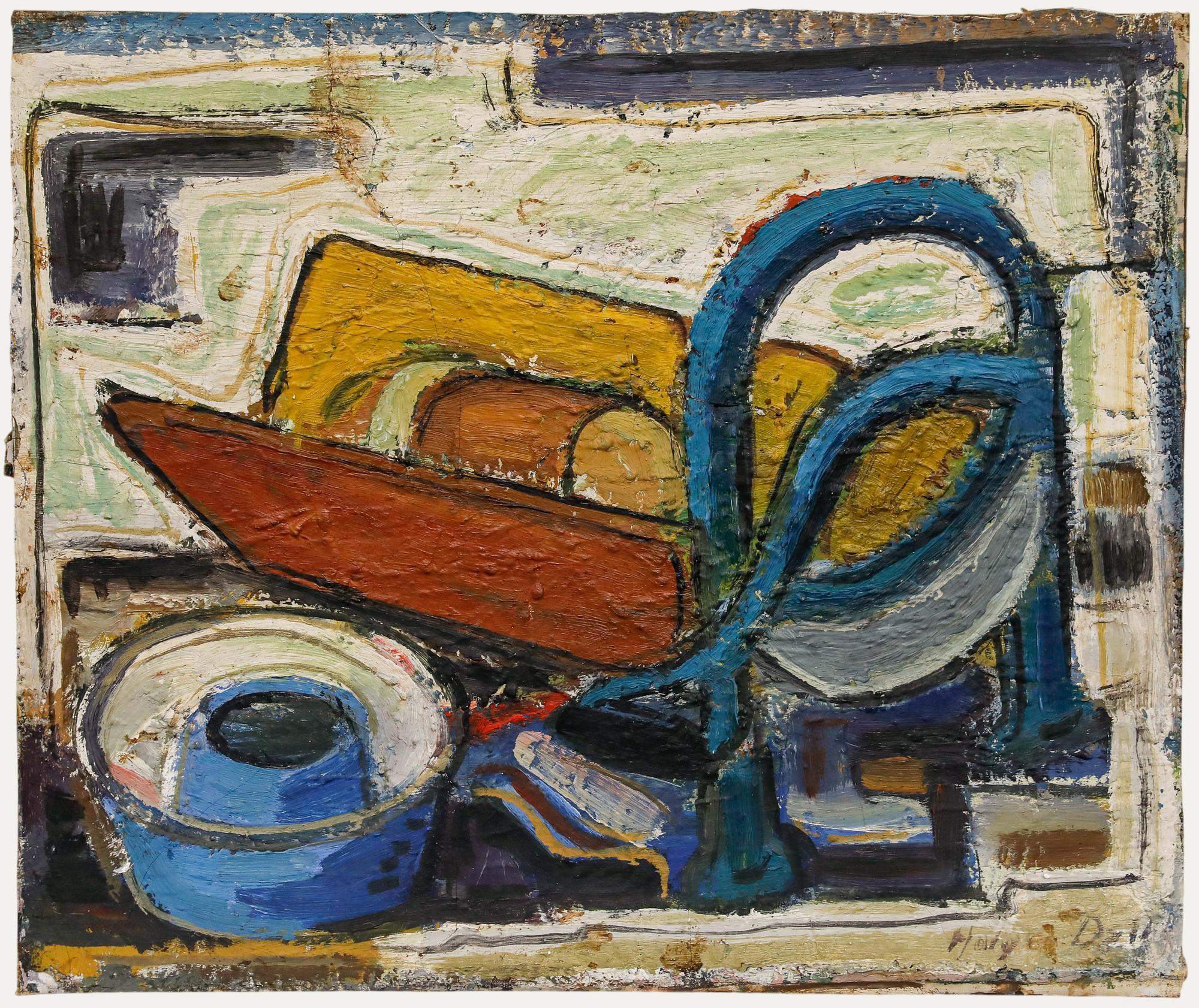 Unknown Still-Life Painting - Mid 20th Century Oil - The Baker's Kitchen
