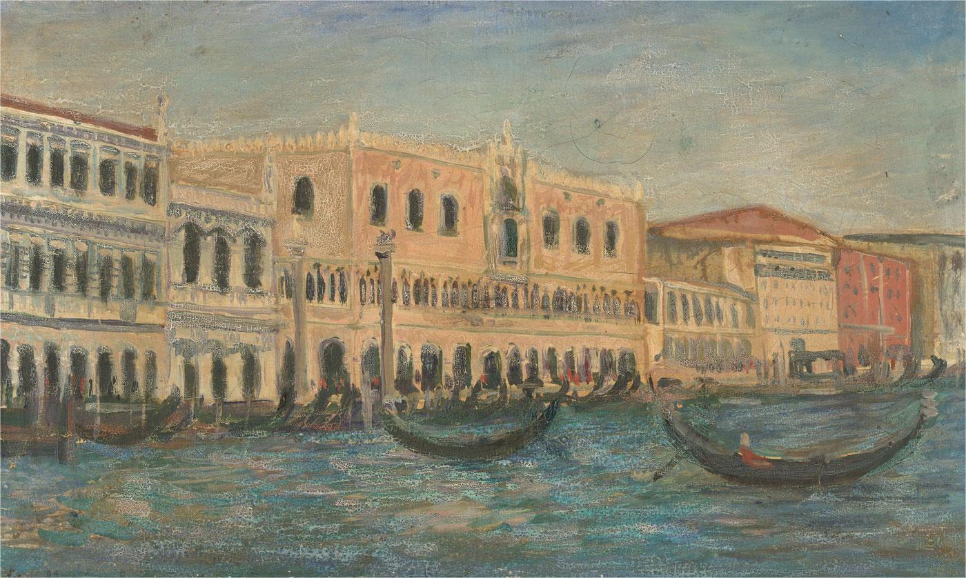 Mid 20th Century Oil - The Doge's Palace - Painting by Unknown