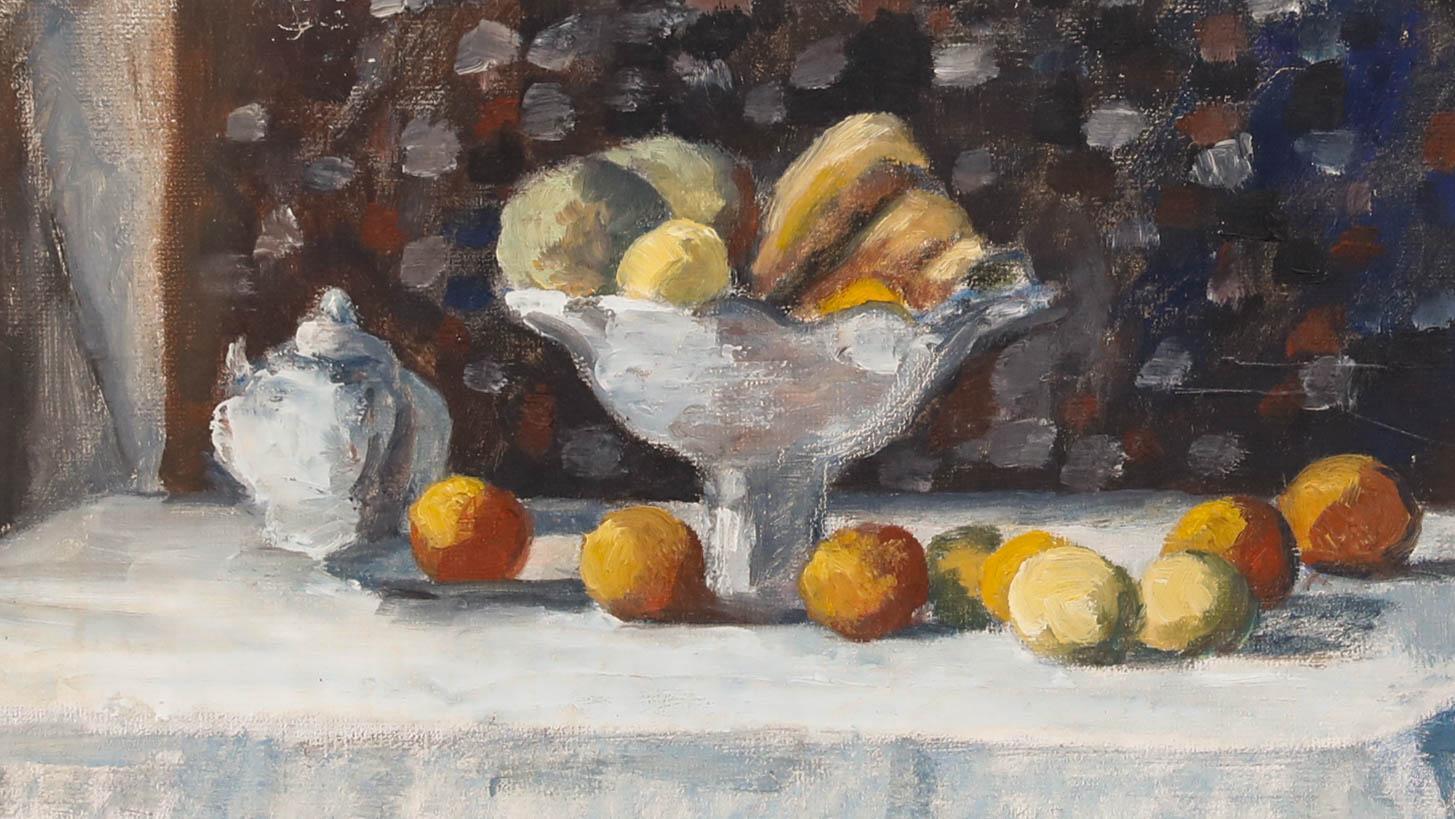 Mid 20th Century Oil - The Fruit Bowl - Painting by Unknown