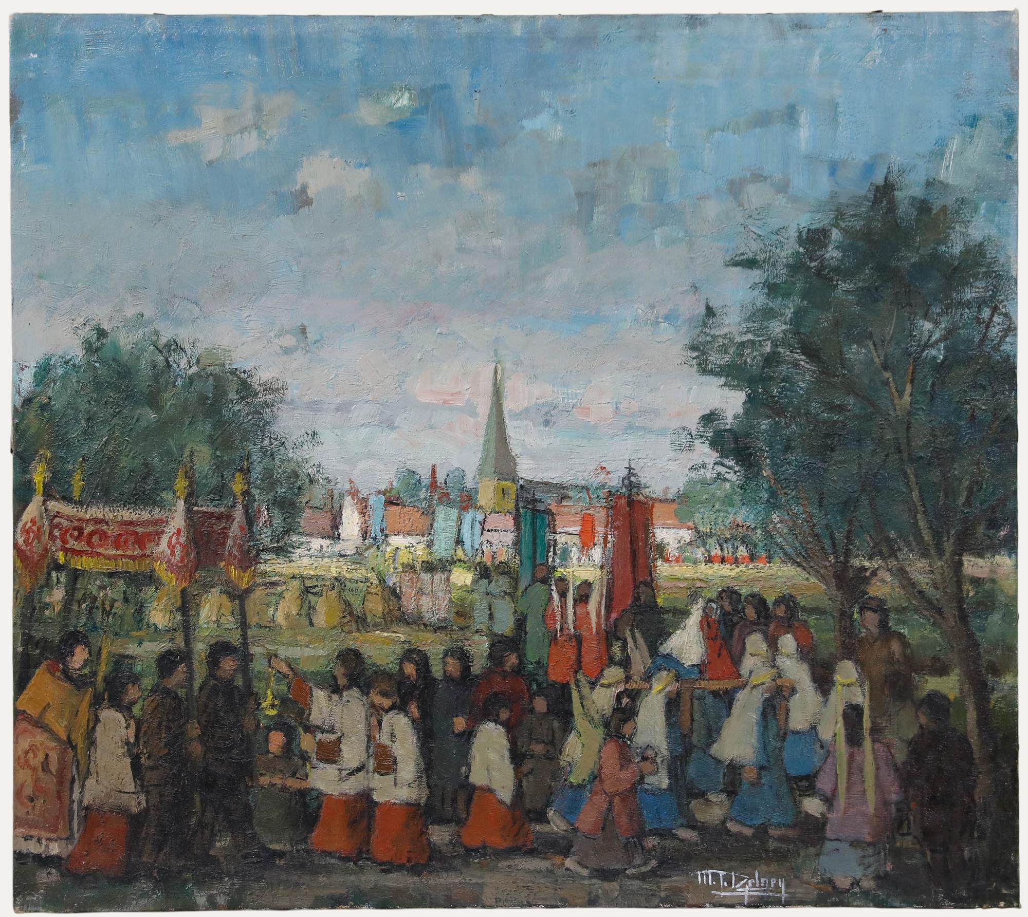 Mid 20th Century Oil - The Procession