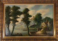 Mid 20th Century Oil - Trees Along The Rhine