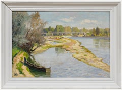 Mid 20th Century Oil - View of the Loire