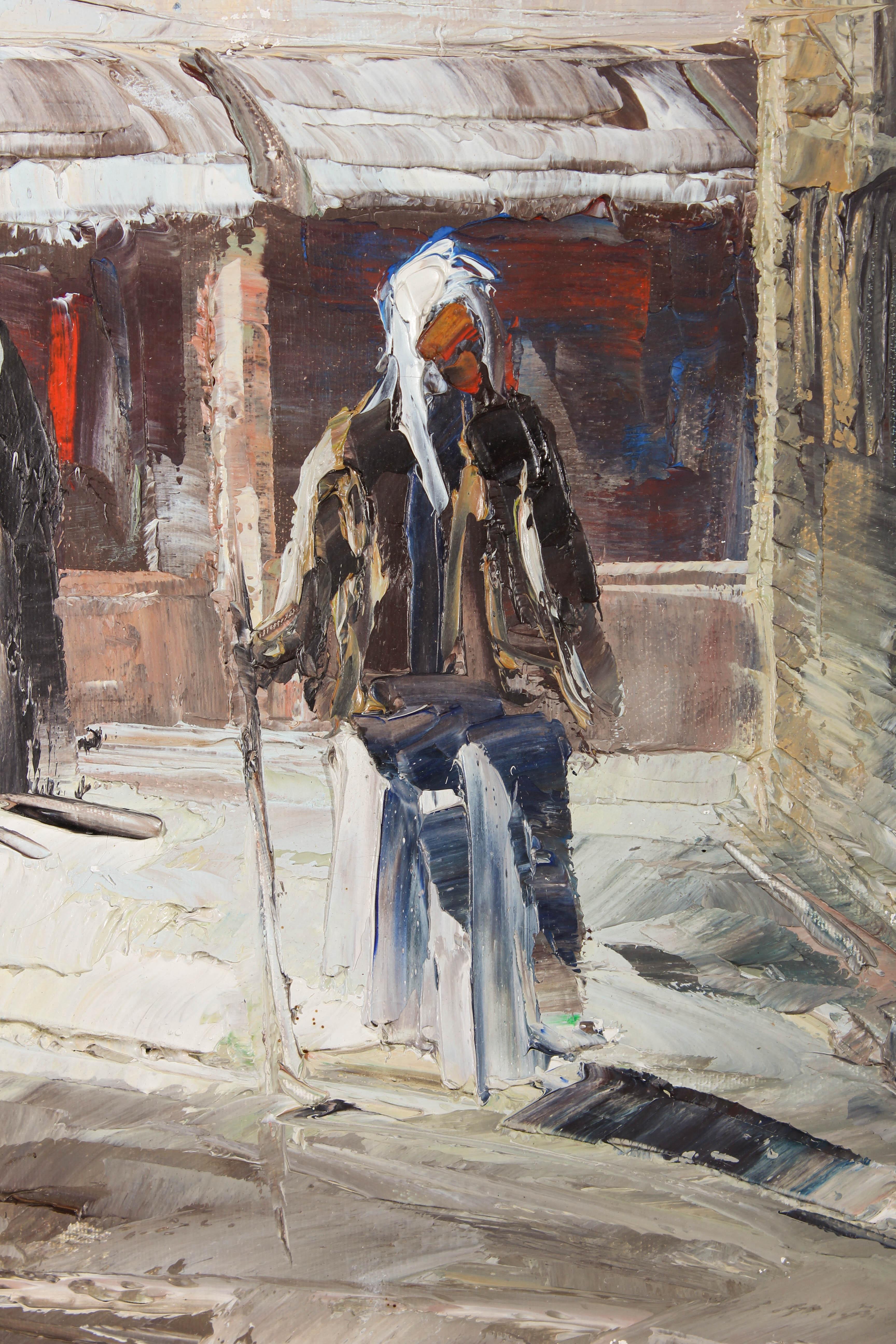 Mid 20th Century Oil - Wandering the Streets For Sale 2