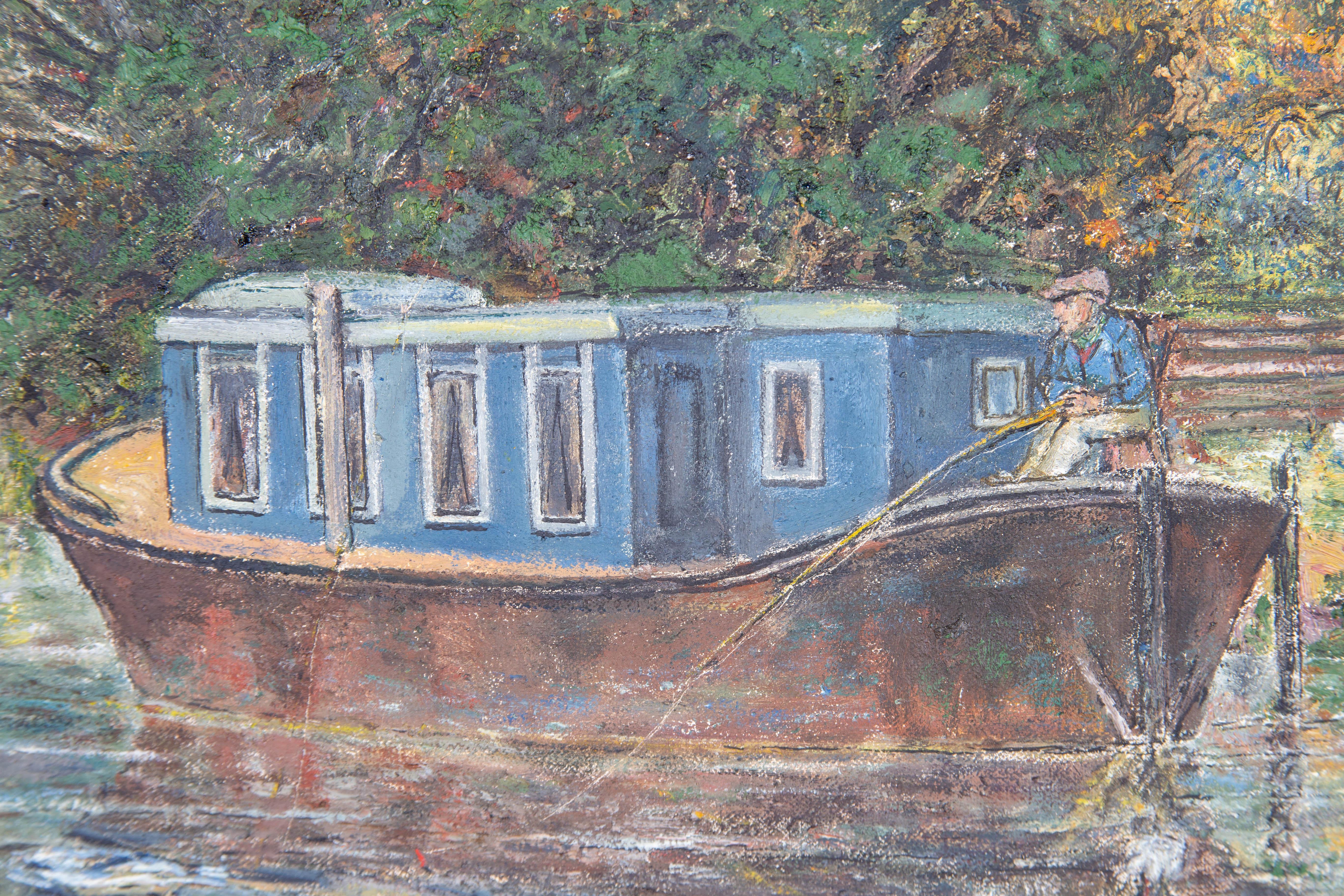 Mid 20th Century Oil - Woodland Lock For Sale 1