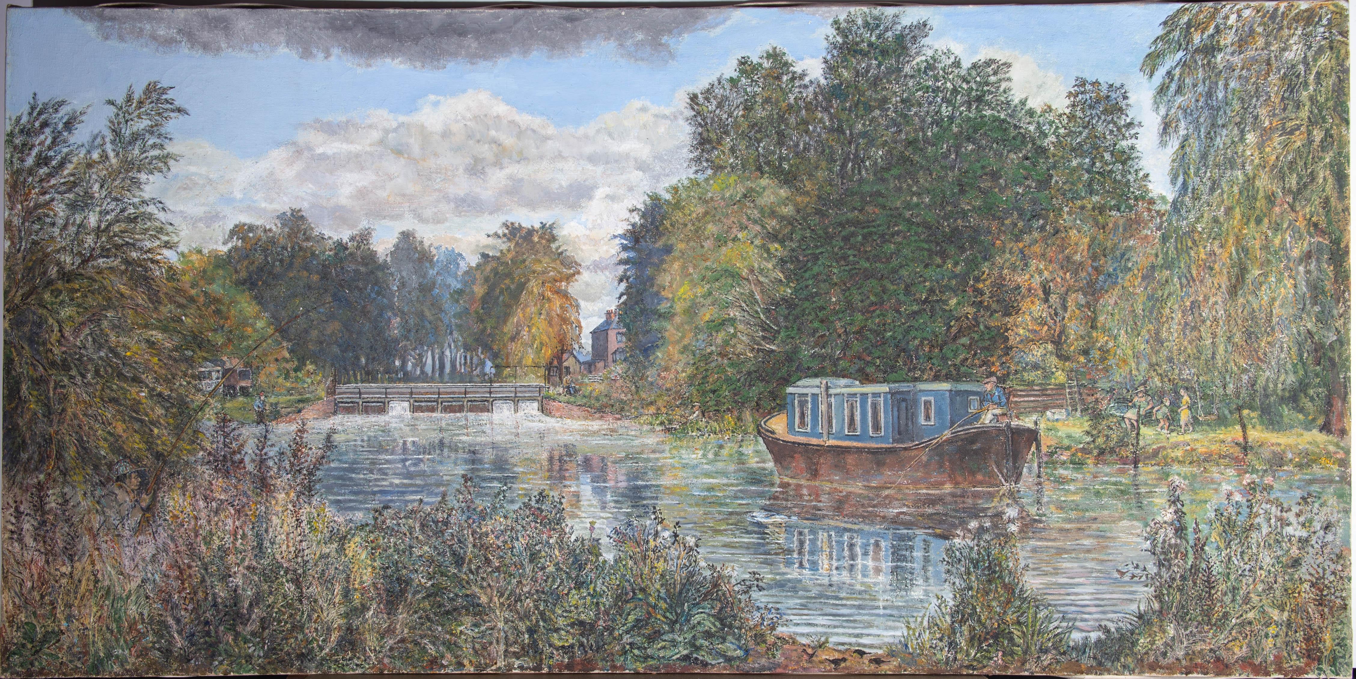 Unknown Landscape Painting - Mid 20th Century Oil - Woodland Lock