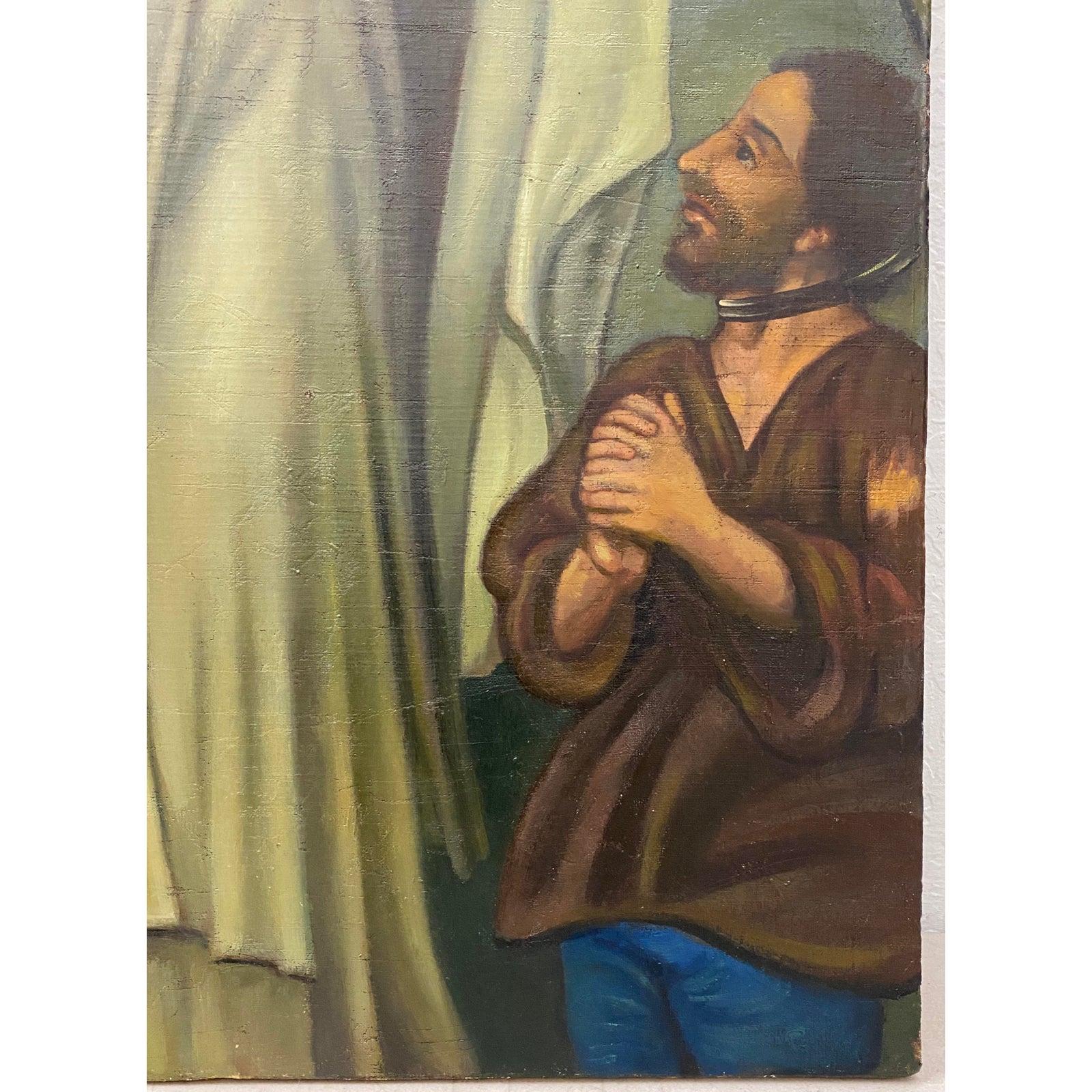 Peinture « Our Lady of Mercy and the Redemption of Captives » (Notre Dame de la misère et la rédemption des Captives) du milieu du 20e siècle en vente 2