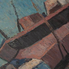 Mid 20th Century painting of a Fishing Boat