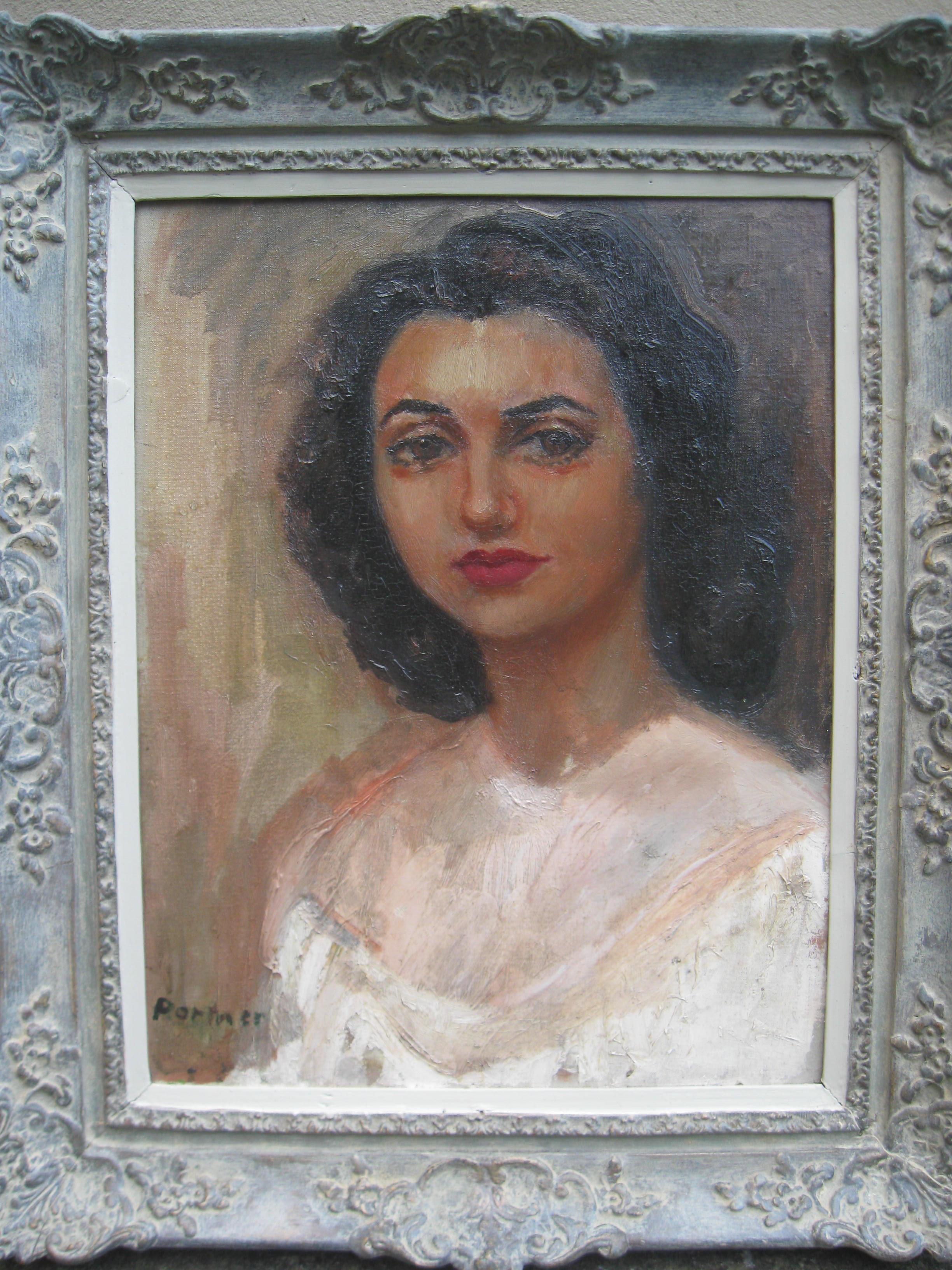 Mid 20th Century Portrait of a Young Woman oil