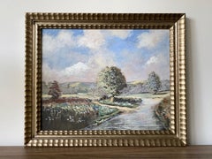 Vintage Mid 20th Century "Springtime" Impressionist Landscape Oil Painting, Framed