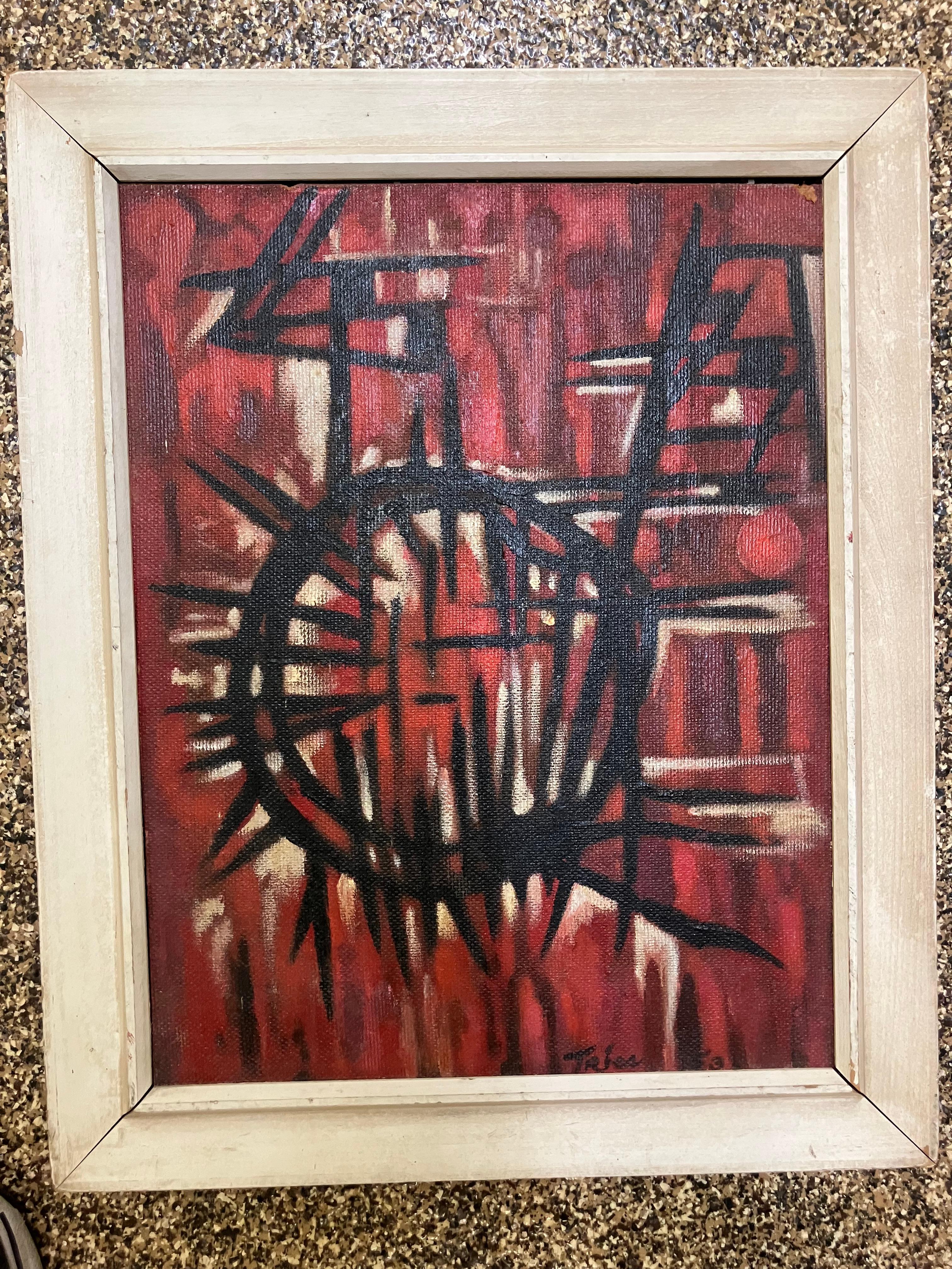 Pittura astratta di metà secolo - Painting di Unknown