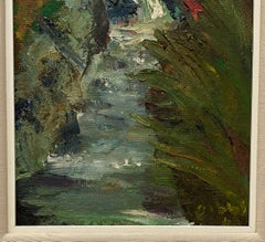 Mid Century Abstract Stream Painting by Gibbs C.1968