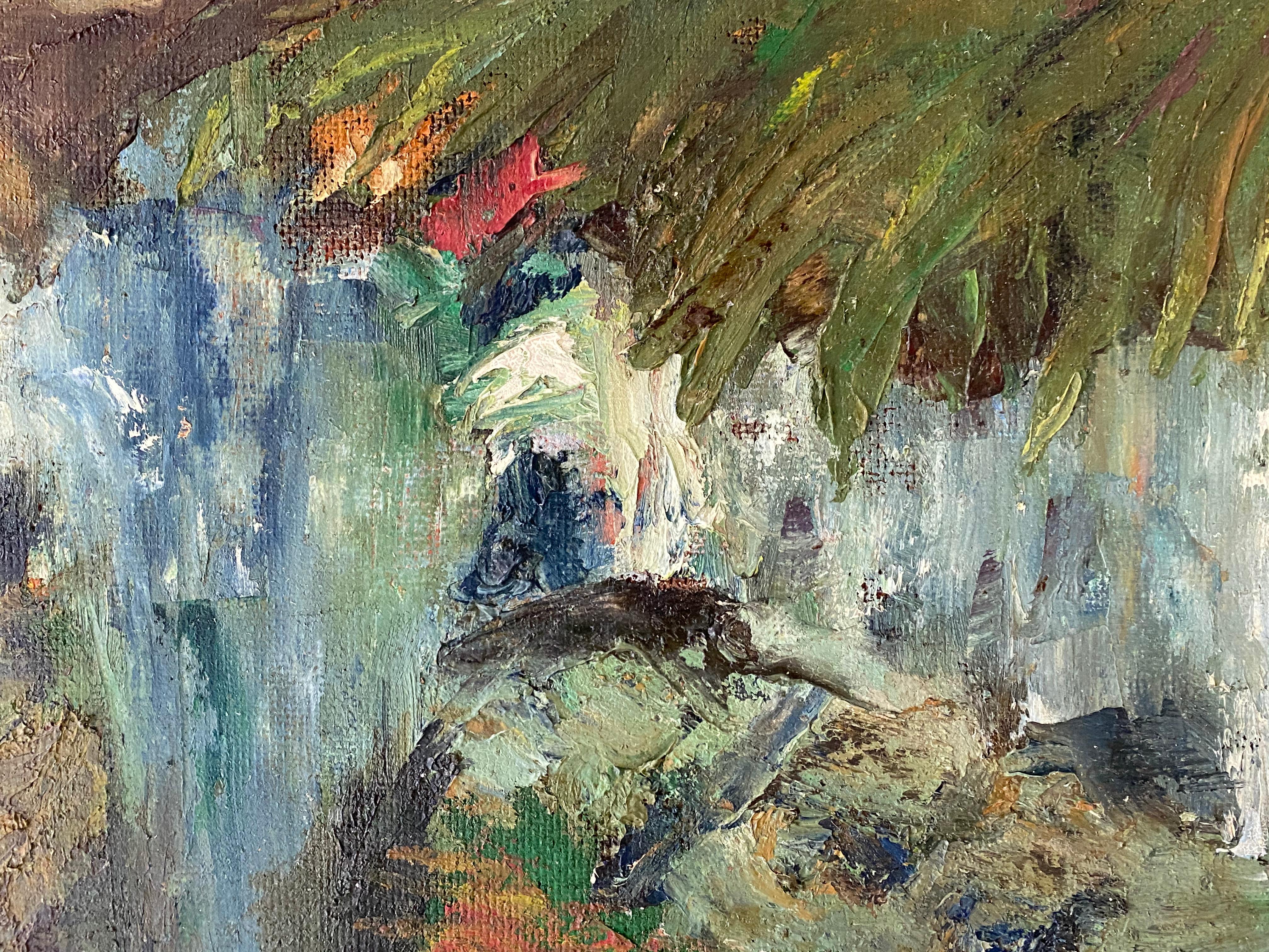 Mid Century Abstract Stream Painting by Gibbs C.1968

Original oil on panel

Dimensions 10