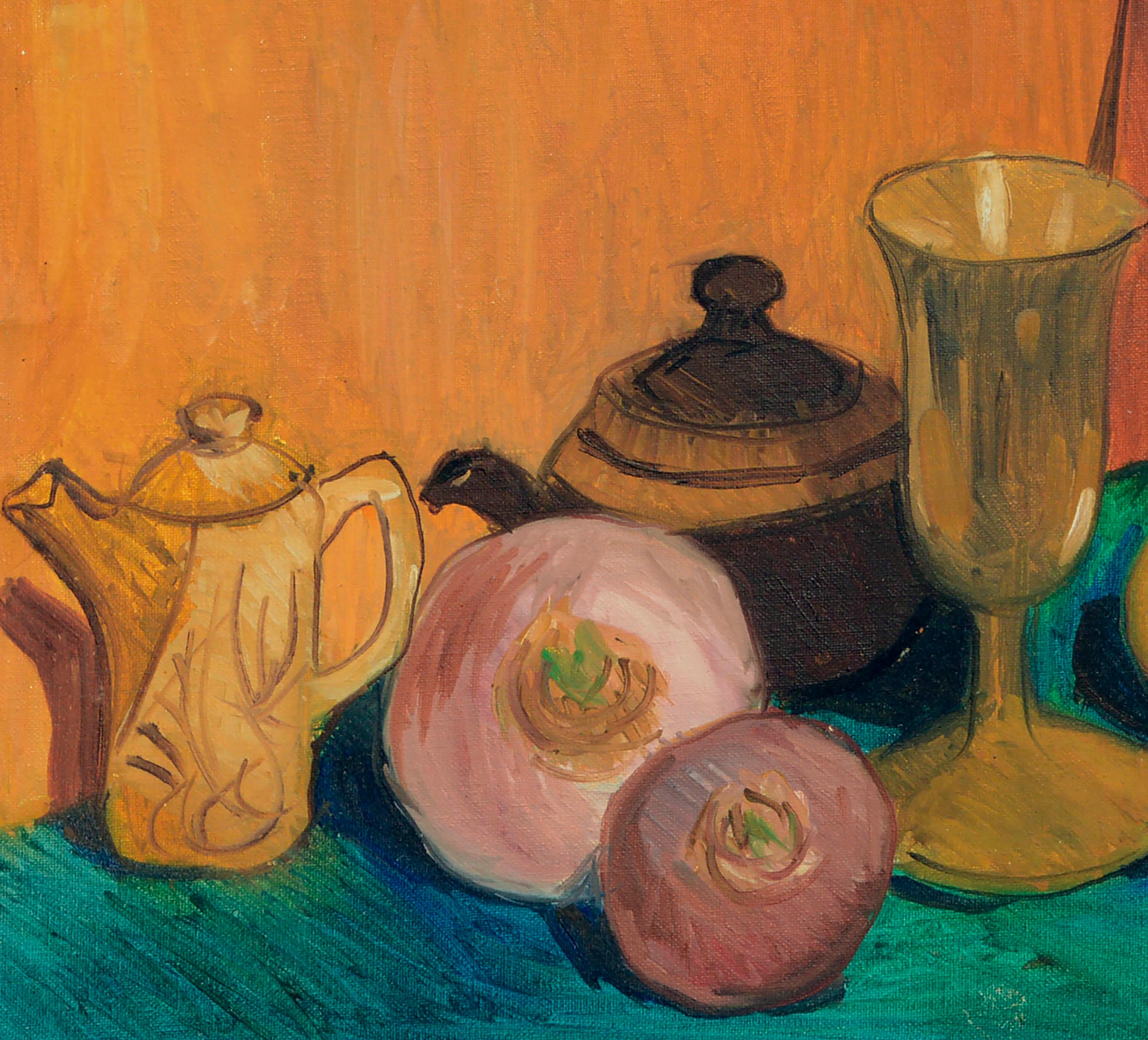 Apfel-Stillleben aus der Mitte des Jahrhunderts  (Amerikanischer Impressionismus), Painting, von Unknown