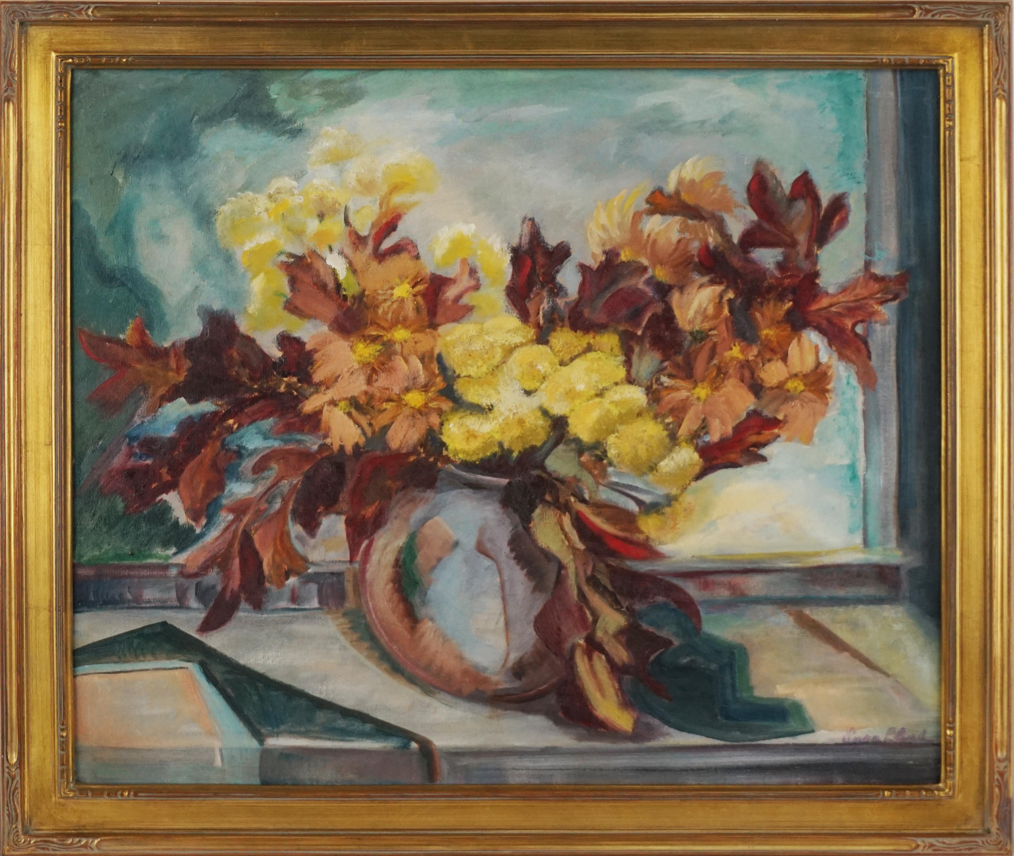 Unknown Interior Painting - Mid Century Autumnal Oil Still Life in Style of Post Impressionist Albert Andre