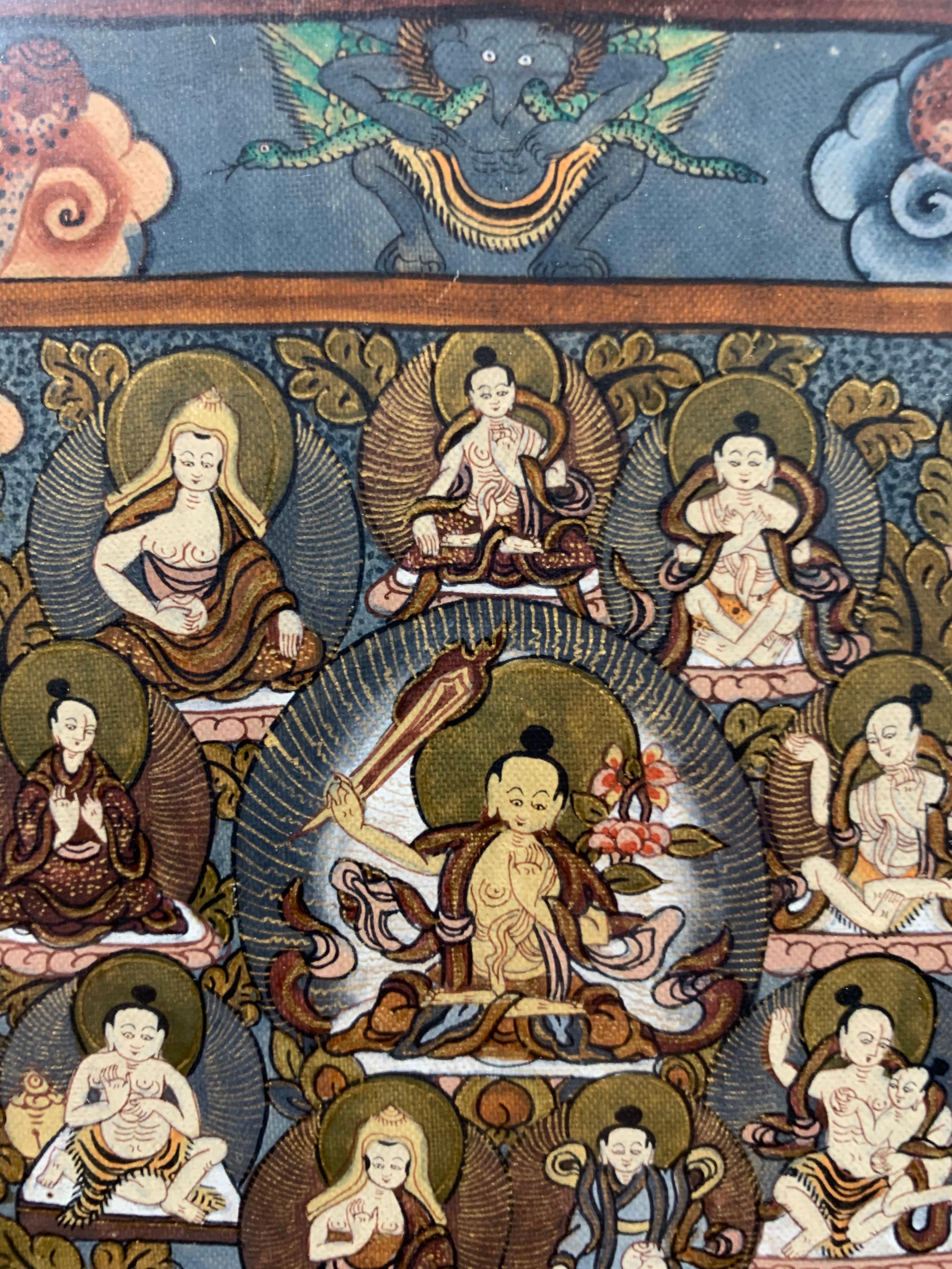 Mid-century Buddhist Tibetan Mandala Thangka painting 6
