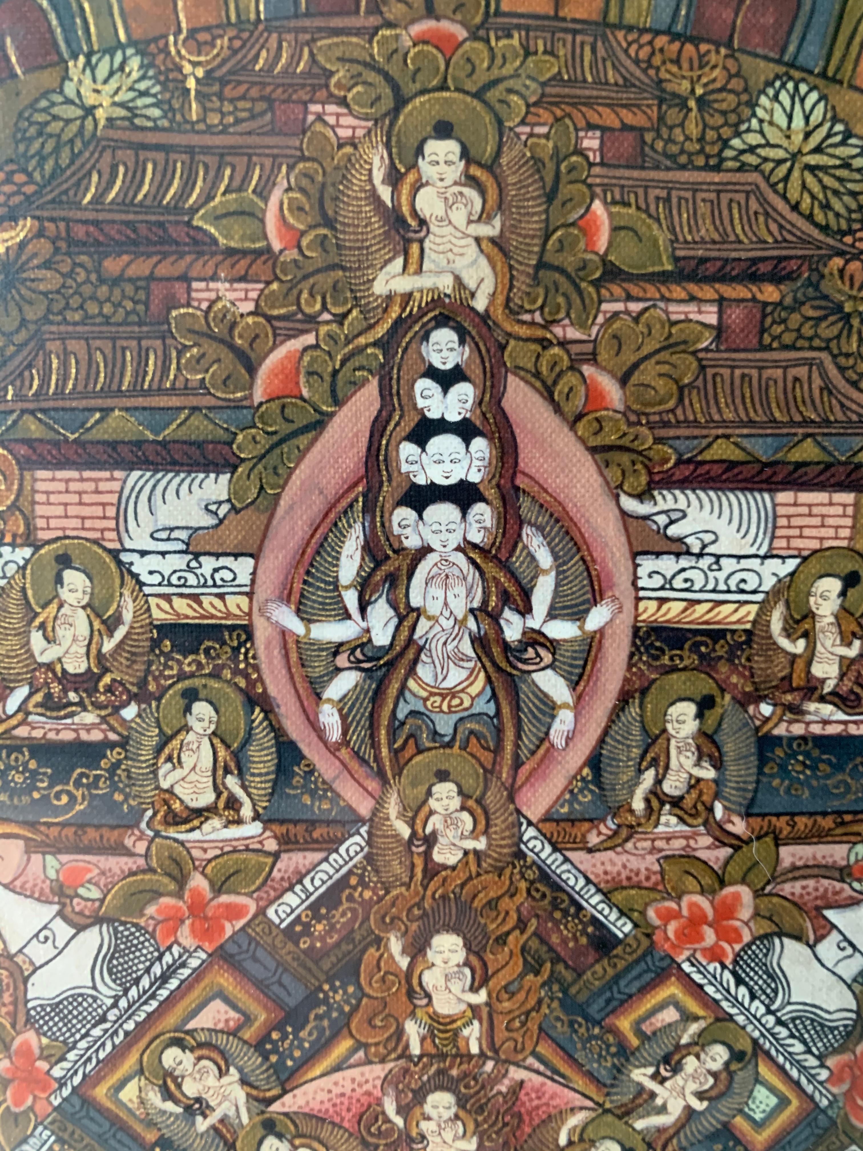 Mid-century Buddhist Tibetan Mandala Thangka painting 7