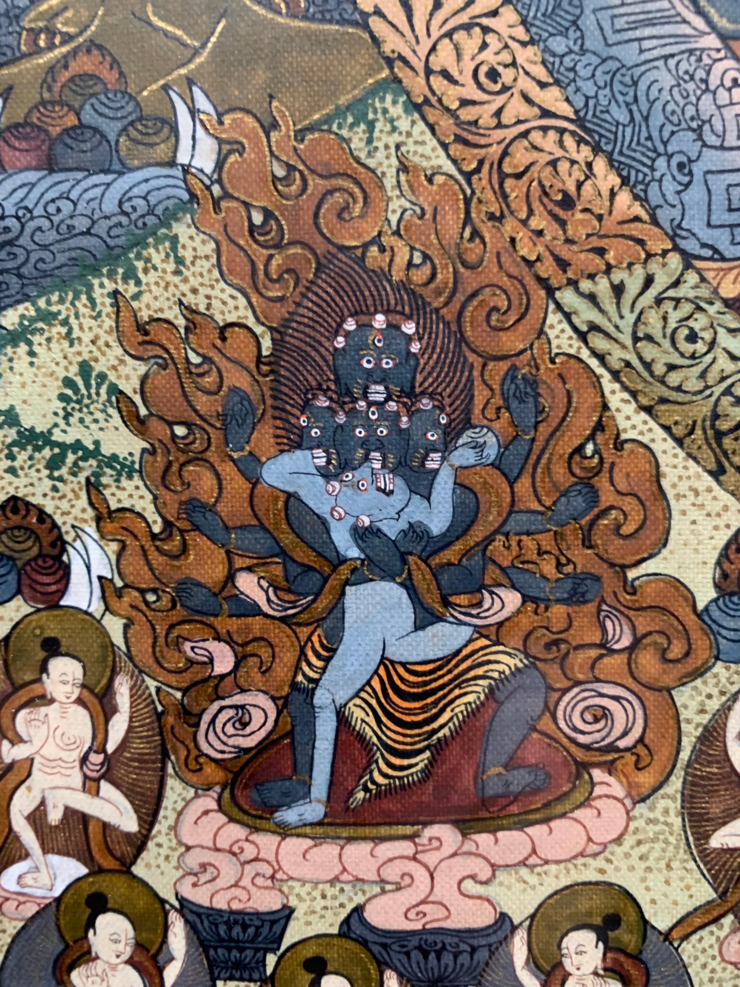 Mid-century Buddhist Tibetan Mandala Thangka painting 1