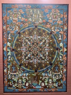 Mid-century Buddhist Tibetan Mandala Thangka painting