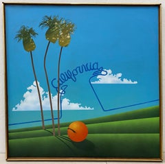 Mid Century "California" Pop Art Oil Painting by David Sherburne C.1974