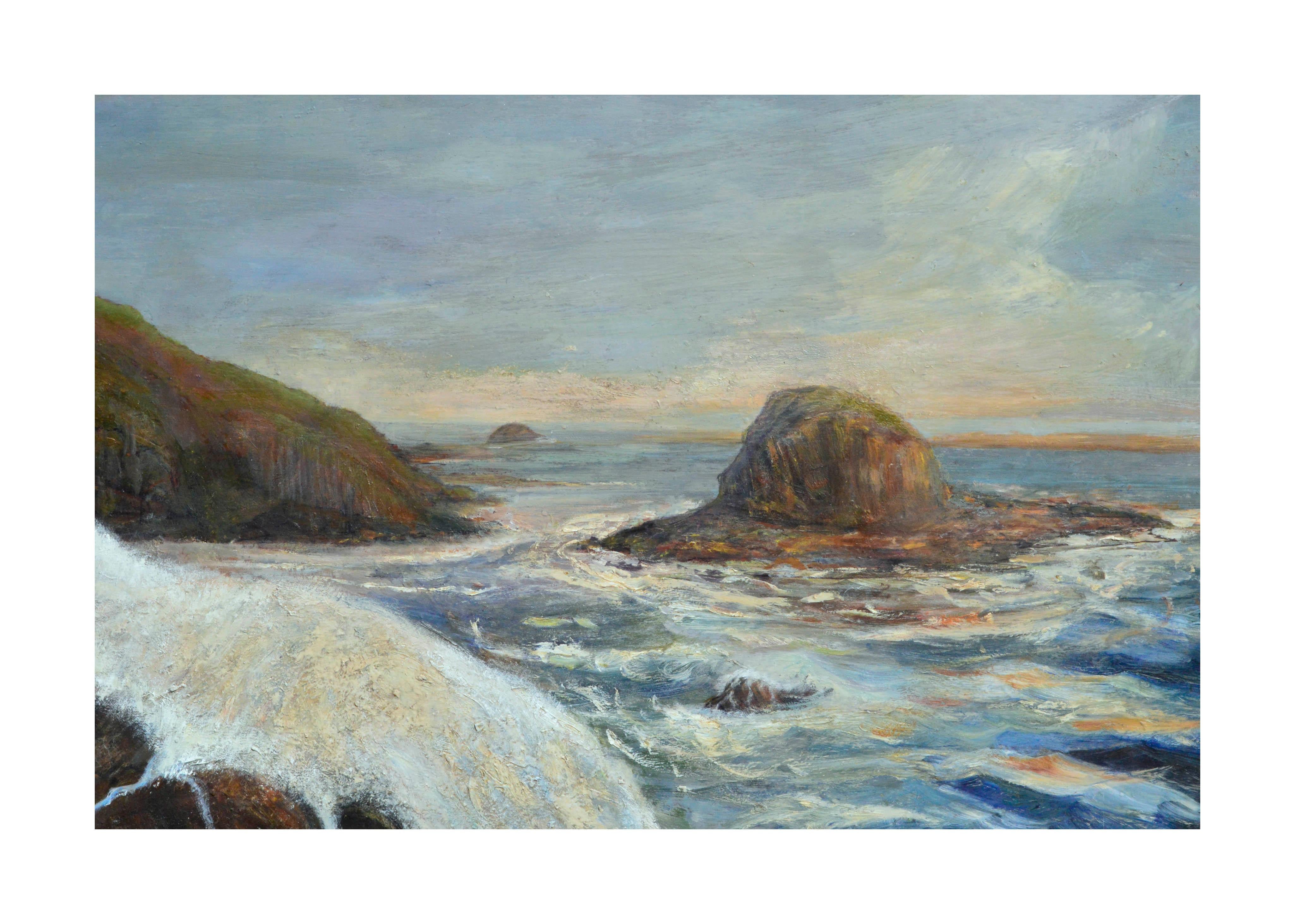 Mid Century Davenport Seascape  - American Impressionist Painting by Unknown