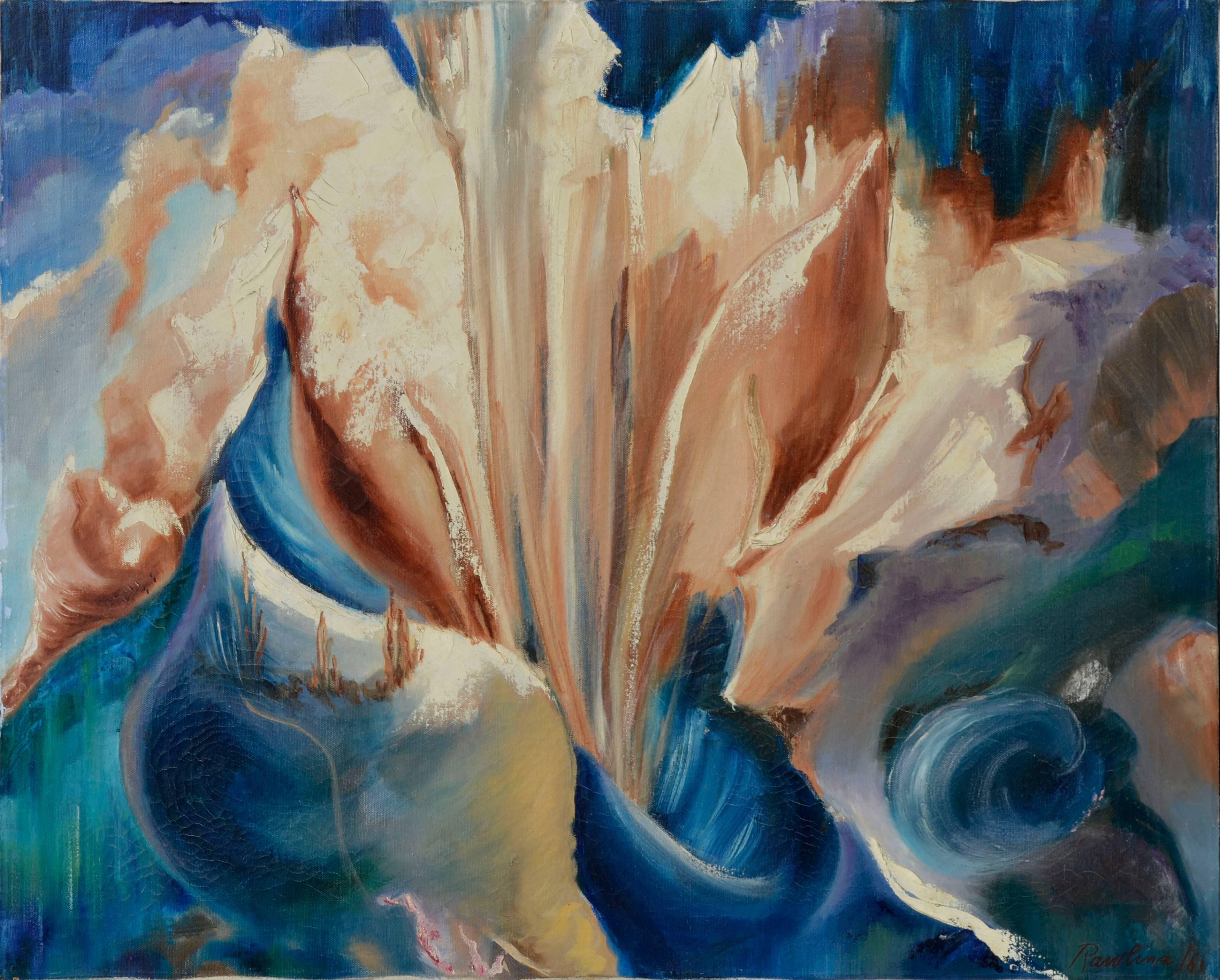 Mid-Century Modern Floral Abstract - Painting by Tim Rawlins