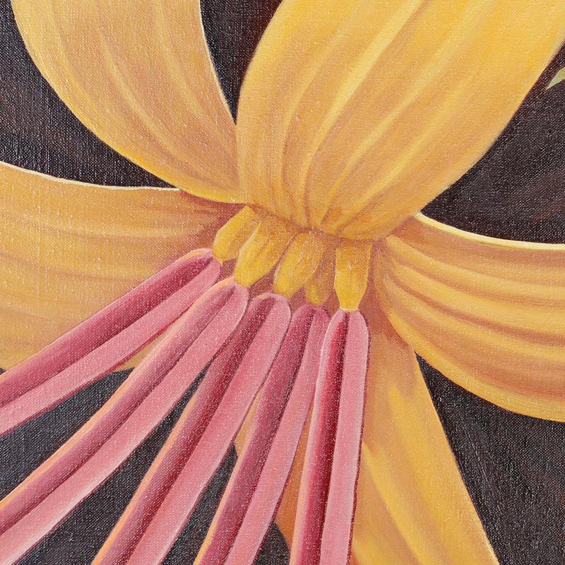 Cuadro de flores de mediados de siglo de Dale McFeatters - Still-Life Painting Marrón de Unknown