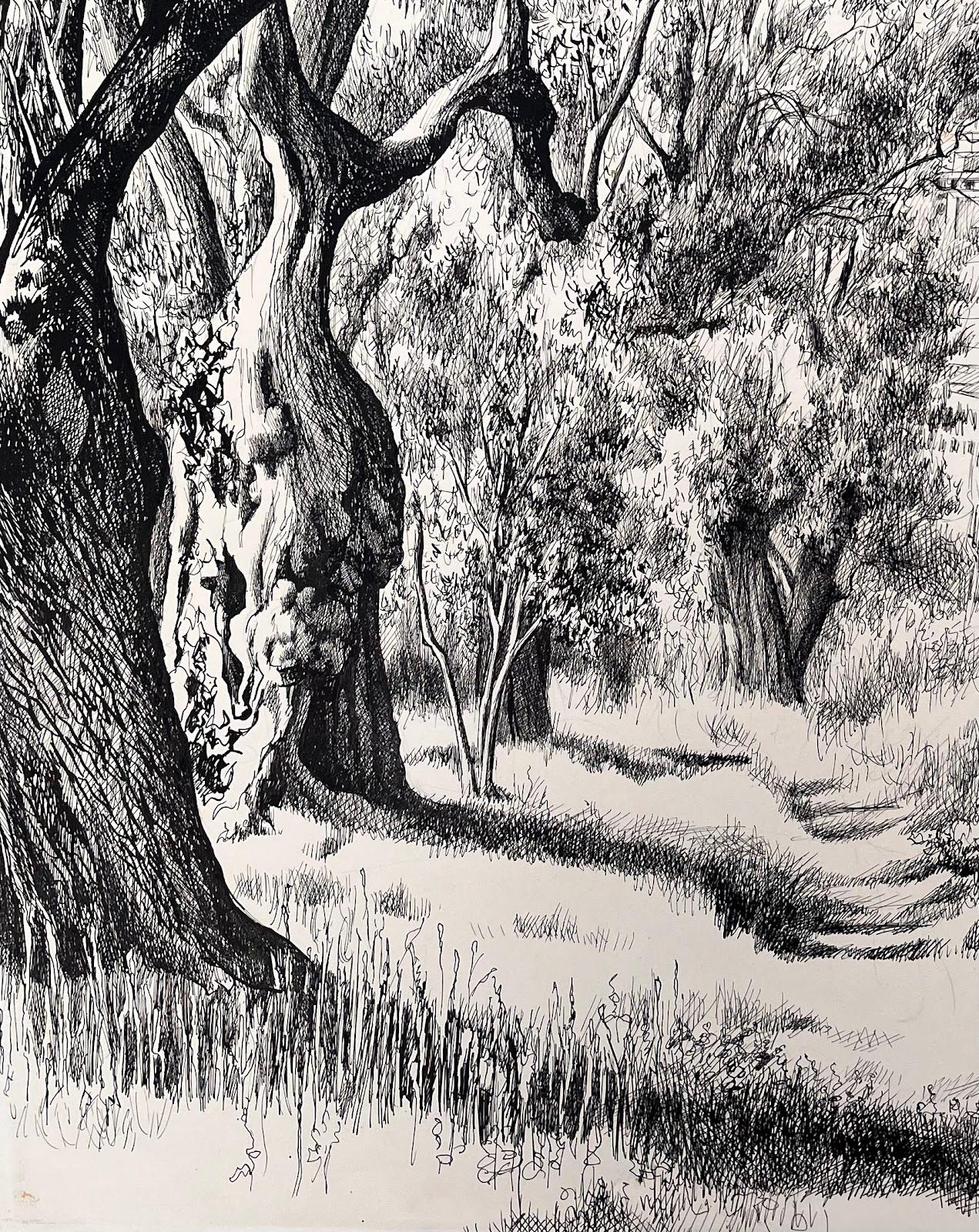 Titolo: Disegno originale a inchiostro della metà del secolo scorso - Vista urbana attraverso gli alberi di Oliver

Artista: Josine Vignon (francese, 1922-2022)

Mezzo: Inchiostro su carta

Dimensioni: 25,5 (altezza) x 19,75 (larghezza)

Firmato: In