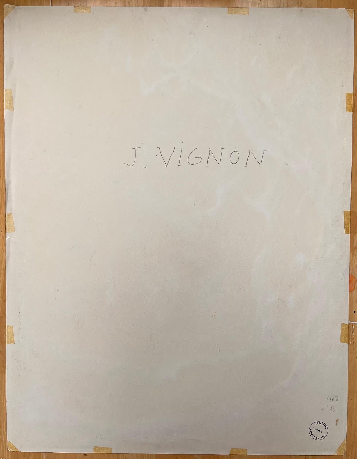 Disegno originale a inchiostro della metà del secolo scorso - Vista urbana attraverso gli alberi di Oliver in vendita 2