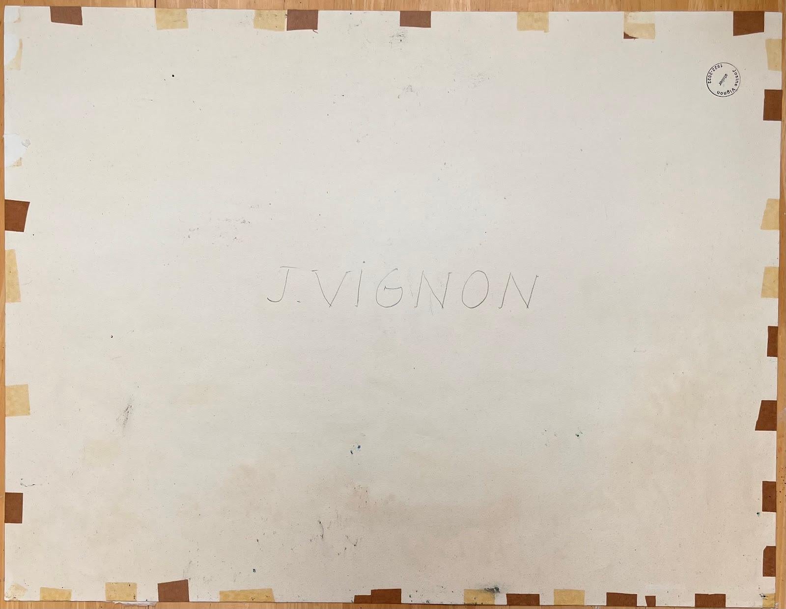 Pittura a pastello originale francese di metà secolo - Vista costiera da Hille in vendita 1