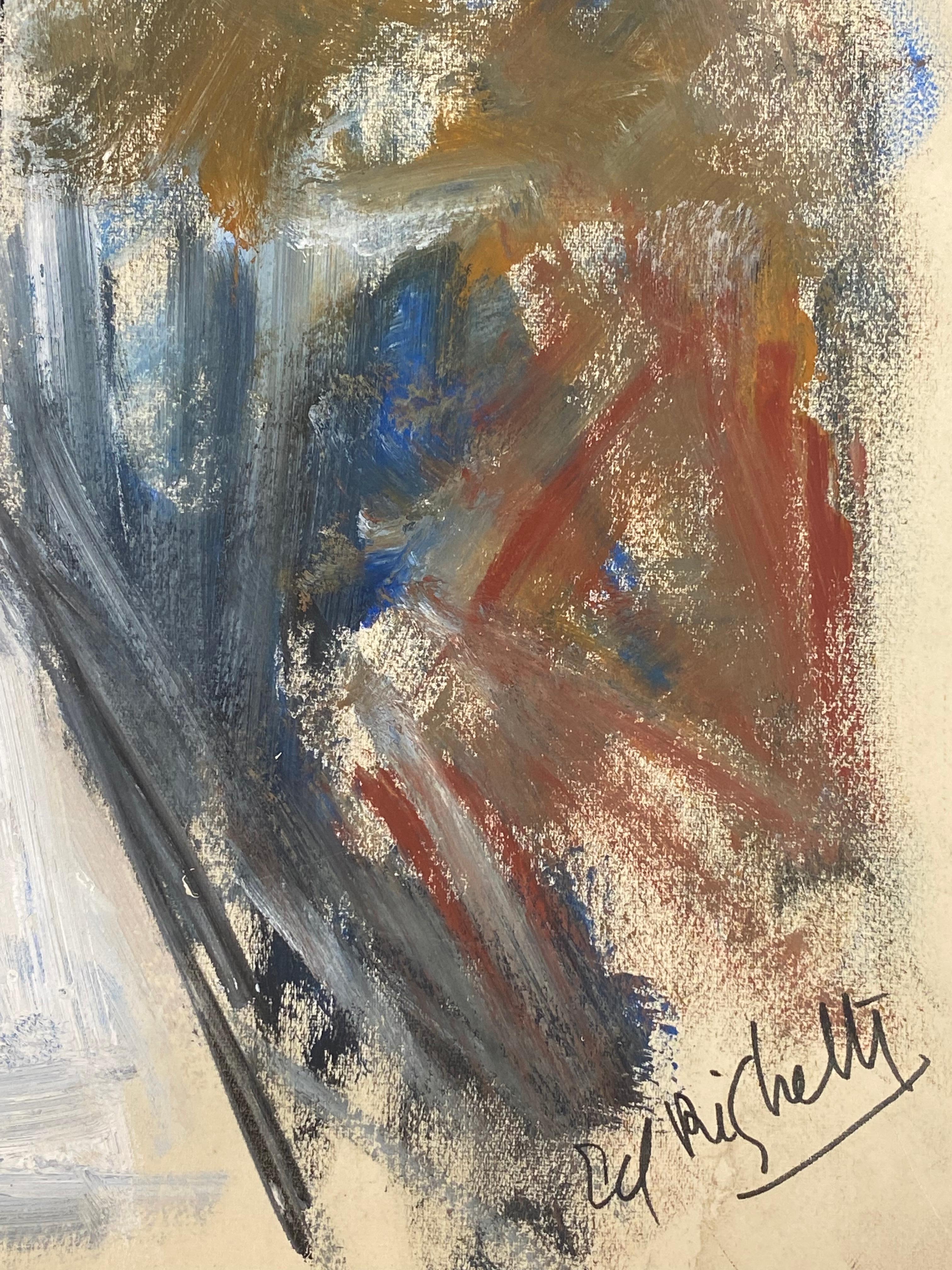 Mid Century French Post-Impressionist Painting -Venice Style Landscape For Sale 2