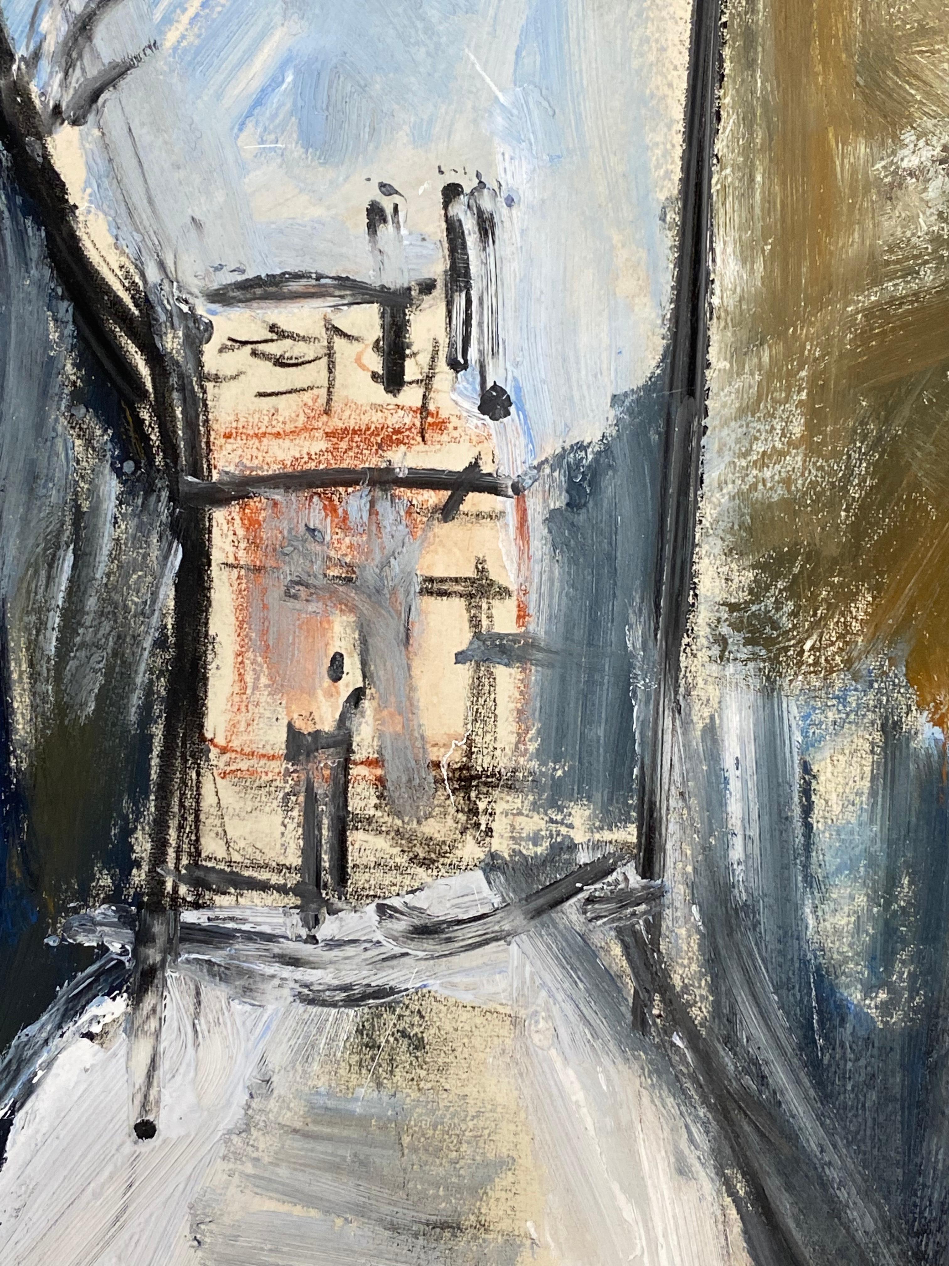 Mid Century French Post-Impressionist Painting -Venice Style Landscape For Sale 4