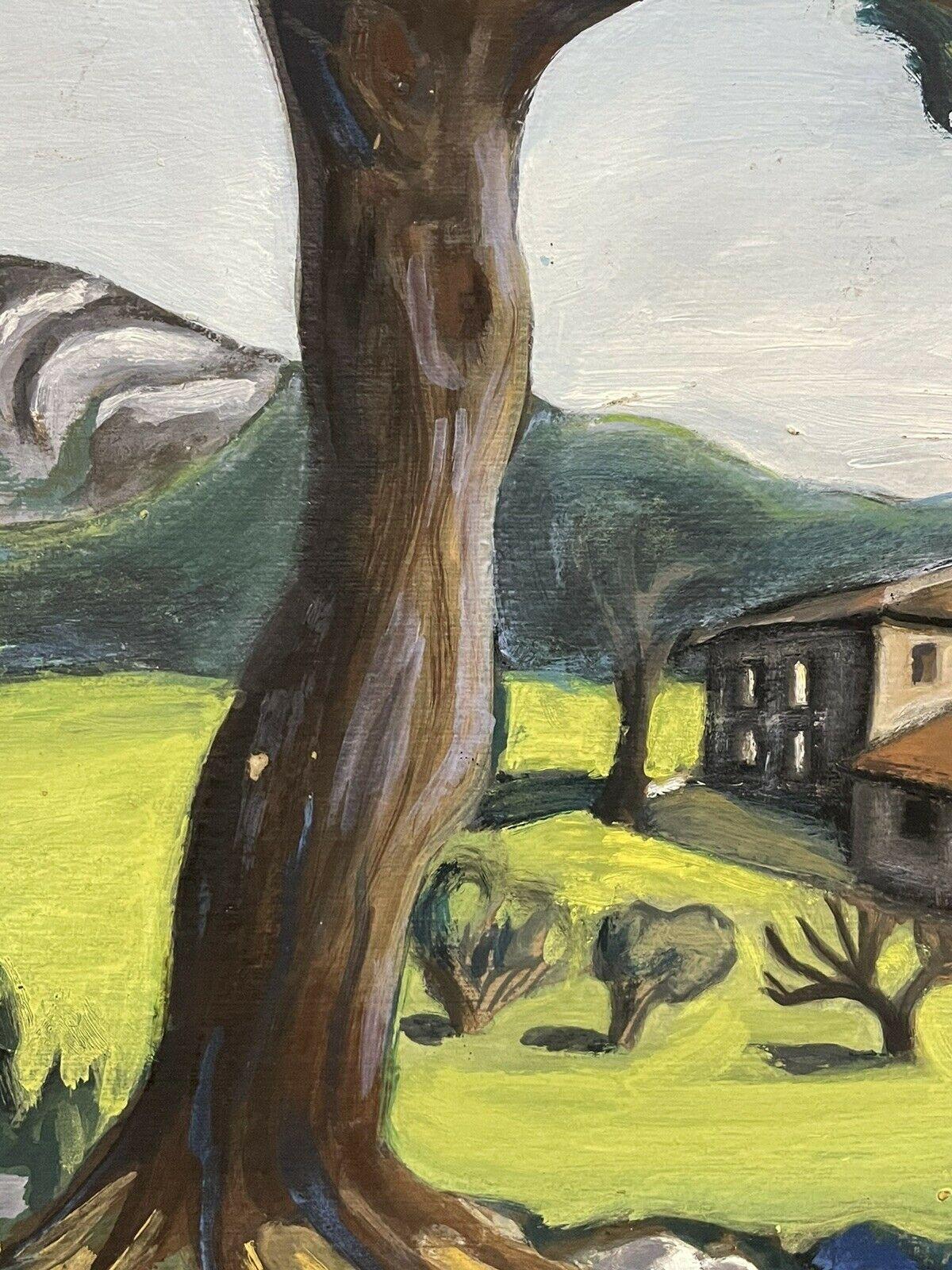 PAESAGGIO PROVENZALE A OLIO FIRMATO POST IMPRESSIONISTA FRANCESE DELLA METÀ DEL SECOLO - INCORNICIATO - Landscape Painting Grigio di Unknown