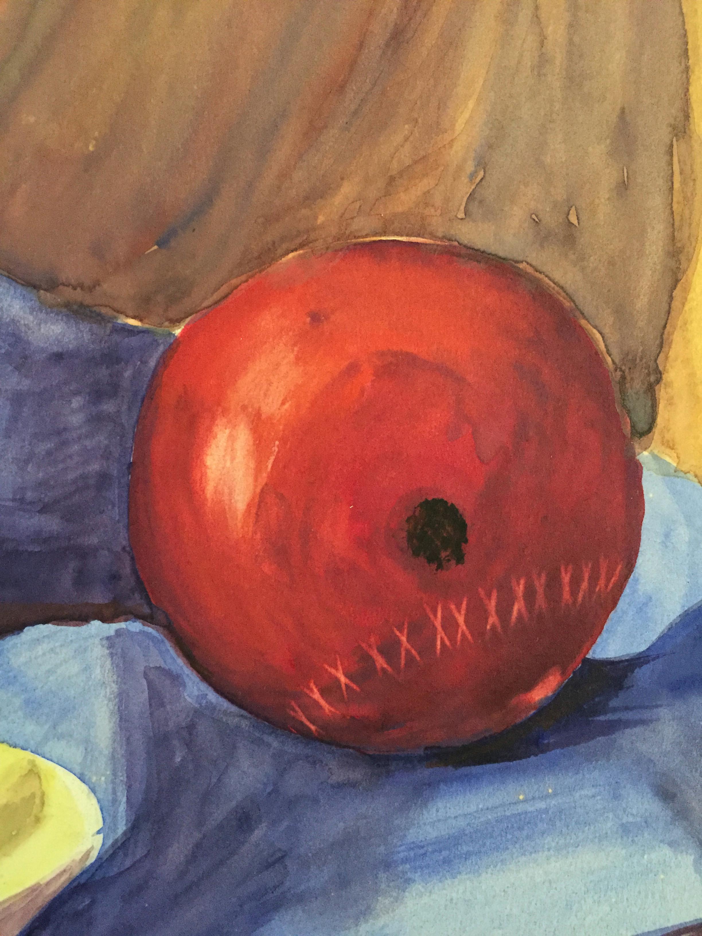 Gouache-Gemälde „Früchtes-Stillleben mit Trauben“ aus der Mitte des Jahrhunderts (Amerikanische Moderne), Painting, von Unknown