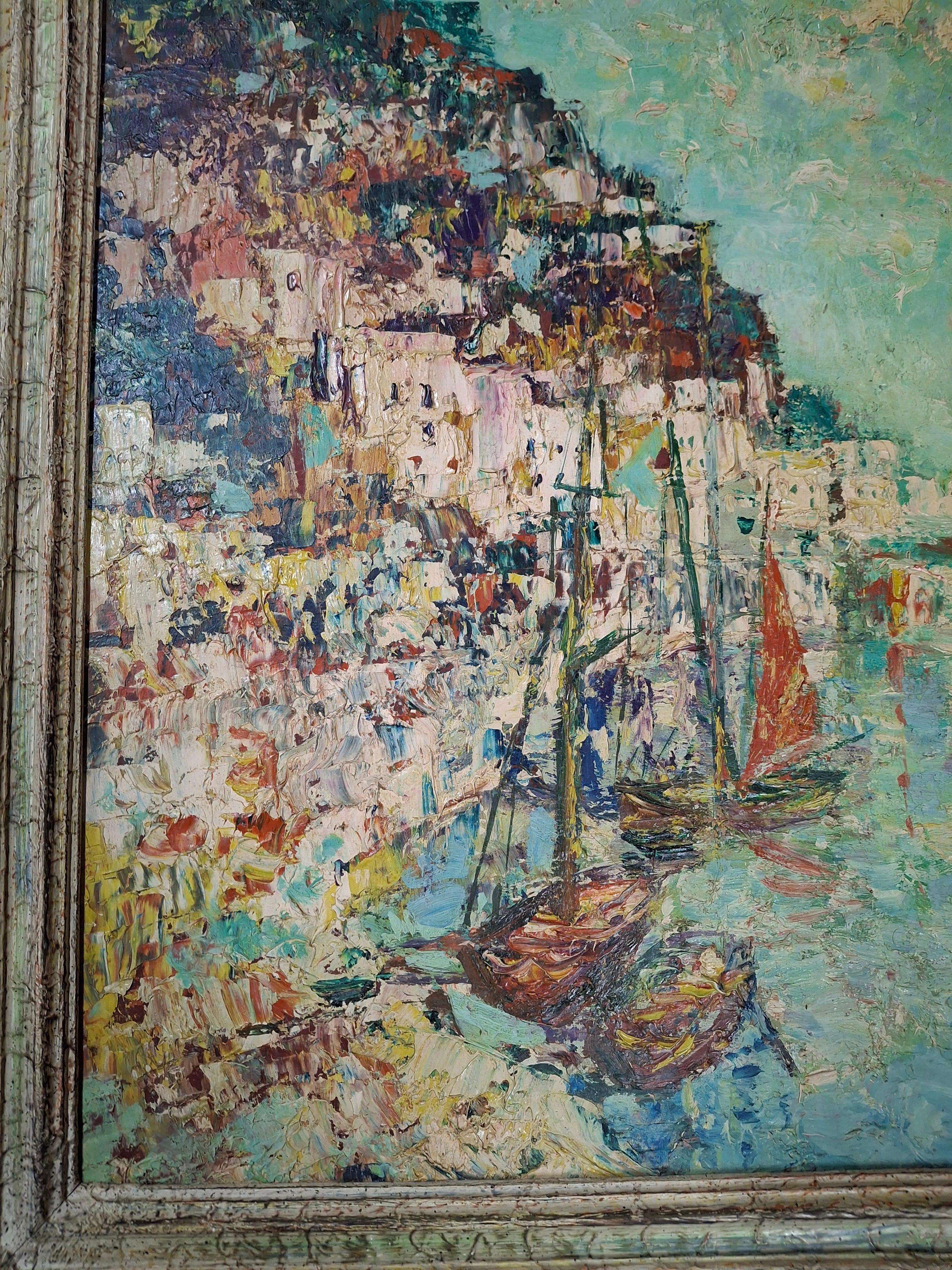 Mid-Century Italian Abstract, “Lake Garda” For Sale 2