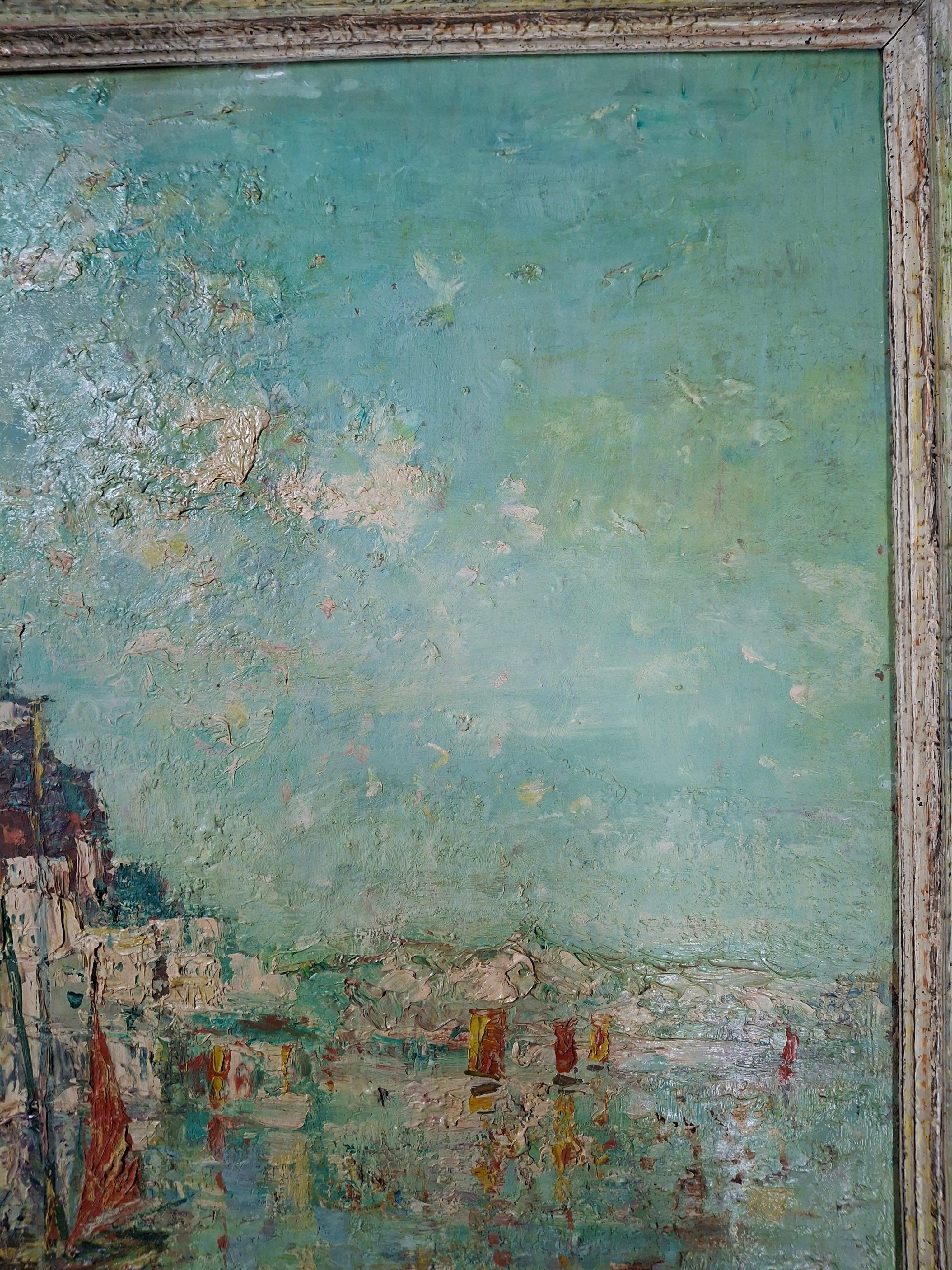 Mid-Century Italian Abstract, “Lake Garda” For Sale 5