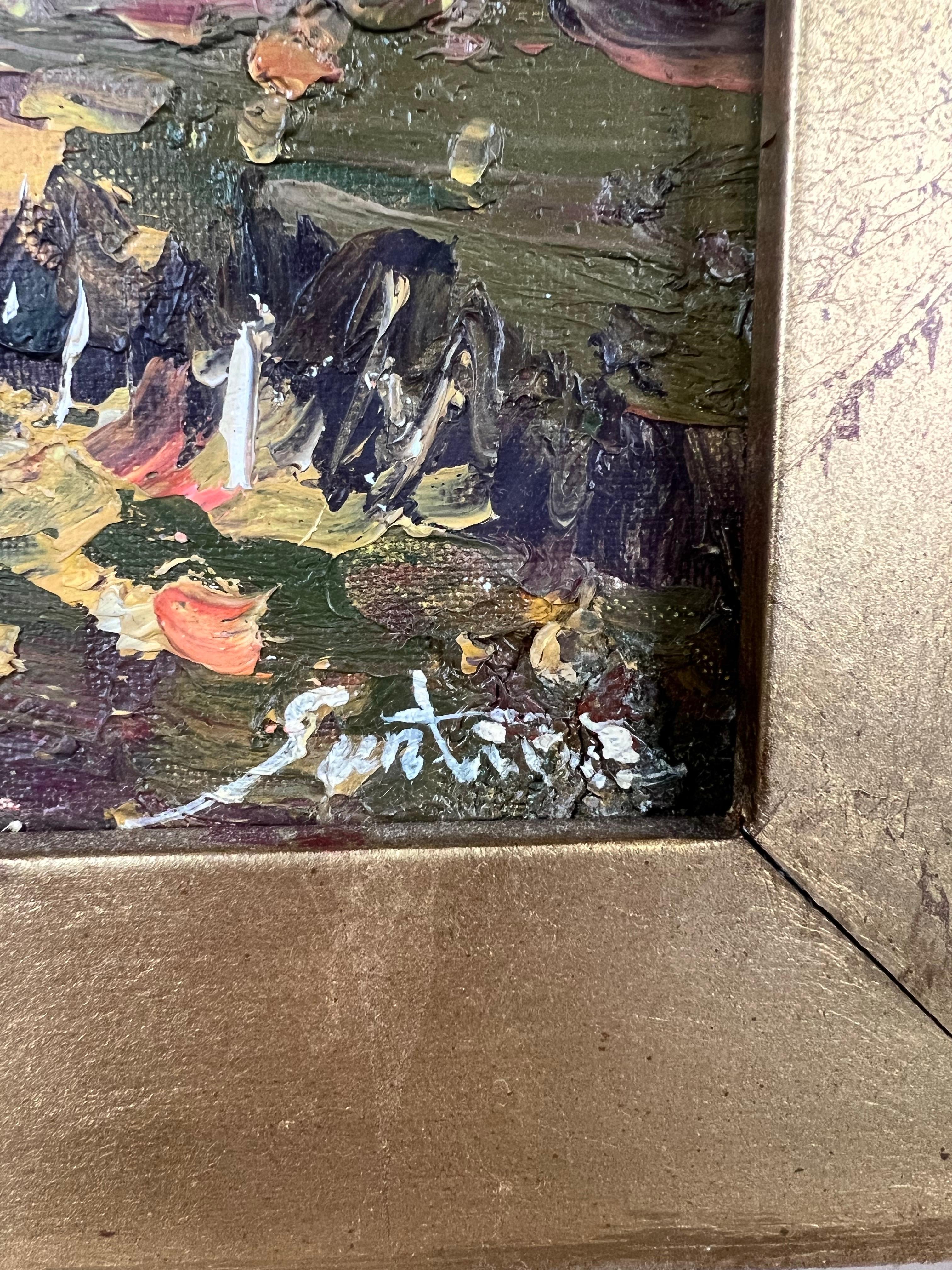 Mitte des Jahrhunderts Italienische Schule Signiert 