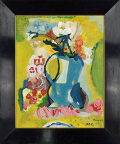 Mid Century Modern Abstract Expressionist Floral Bouquet Still-Life - Tokyo 1960