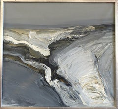 Mid-Century Modern Abstract Landscape Oil Painting - Contours of the Earth