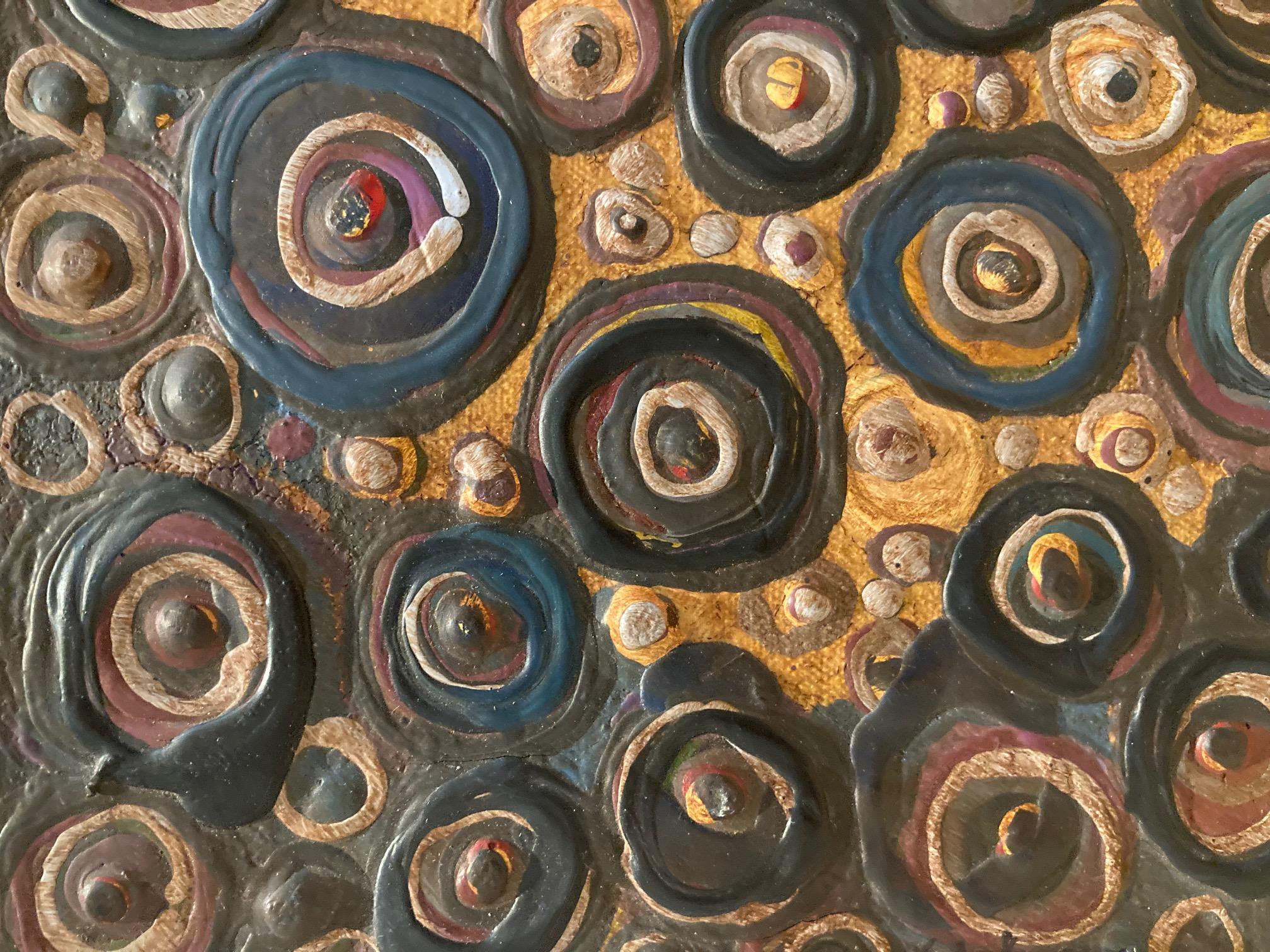 'Mid-century Modern Abstract of Circles, ' by Unknown, Oil on Canvas Painting 4
