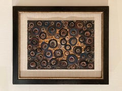 'Mid-century Modern Abstract of Circles, ' by Unknown, Oil on Canvas Painting