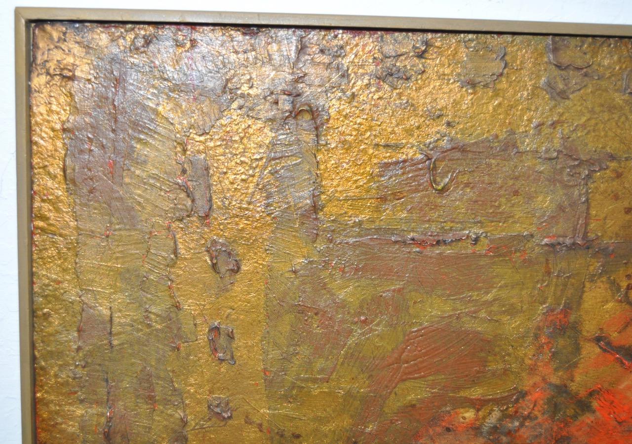 Vintage Mid Modern Abstract Oil Painting c.1960

Large and impressive abstract oil painting. Created with oils on Masonite.  No visible signature.

This painting can hang vertical, or horizontal.

Dimensions 32