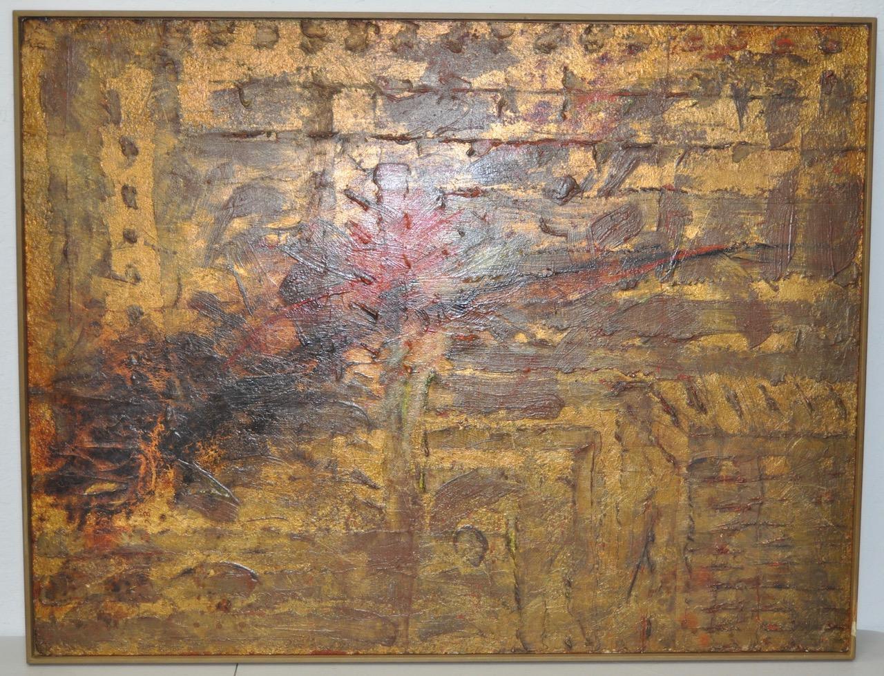 Unknown Abstract Painting - Mid Century Modern Abstract Oil Painting c.1960