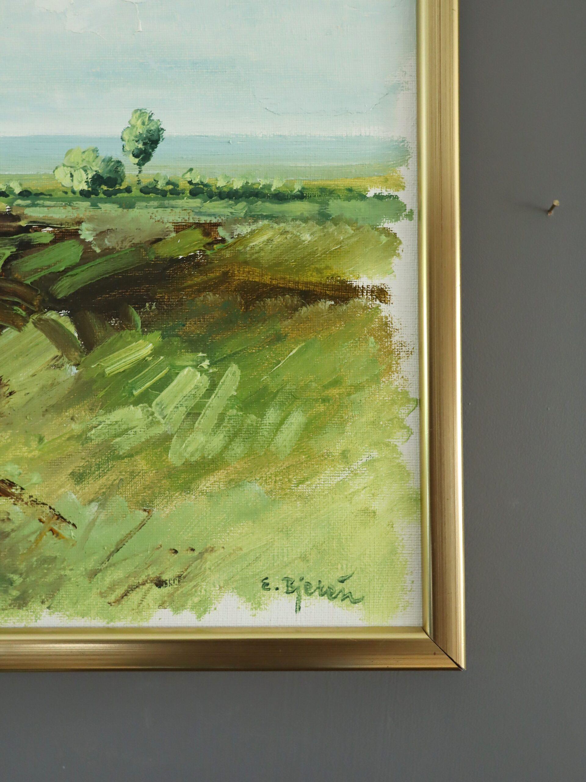 Mid Century Modern Expressive Landscape Oil Painting - Fields in Springtime For Sale 4