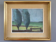 Mid Century Modern Expressive Landscape Oil Painting - Whispers in the Wind