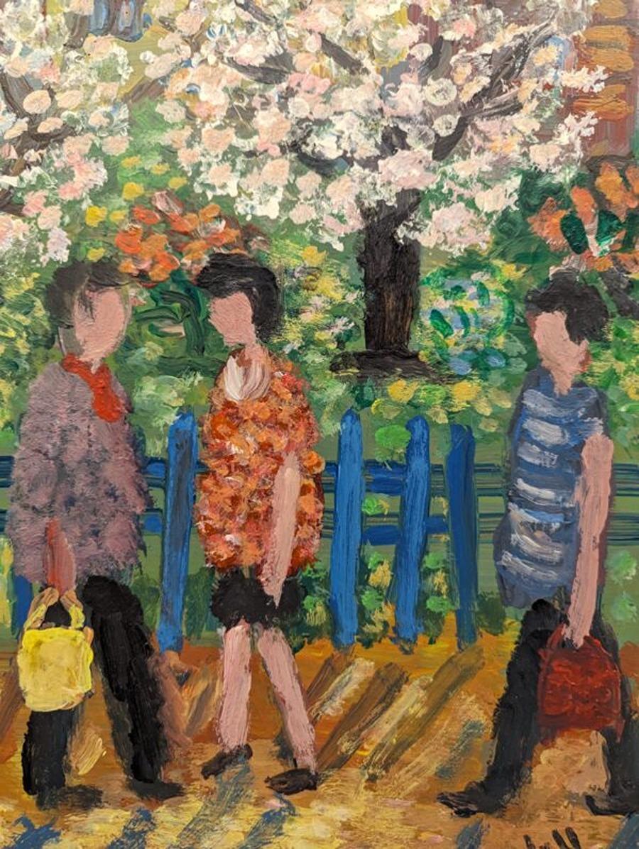 Peinture à l'huile encadrée The Moderns Modern Scene Street Expressive - Crossing Paths 8