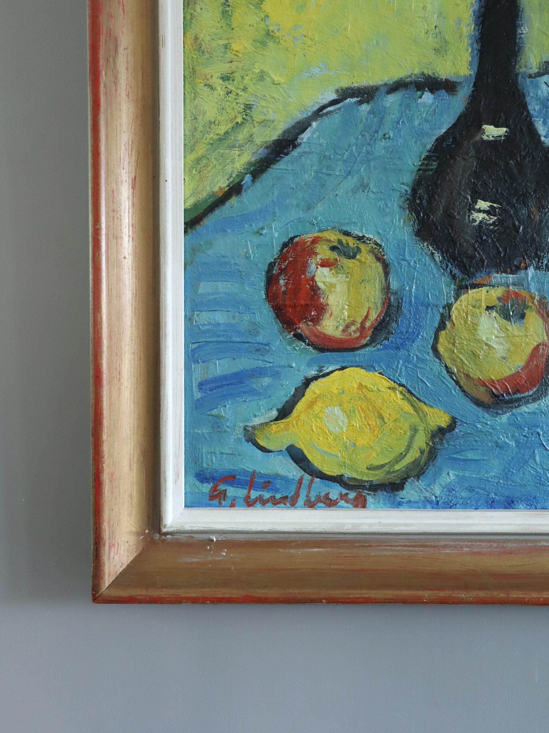 Nature morte suédoise expressive du milieu du siècle dernier - Lemon & Literature en vente 1