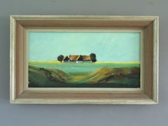 Mid Century Modern Landscape Oil Paintings - Fields of Stillness (Set of 2)