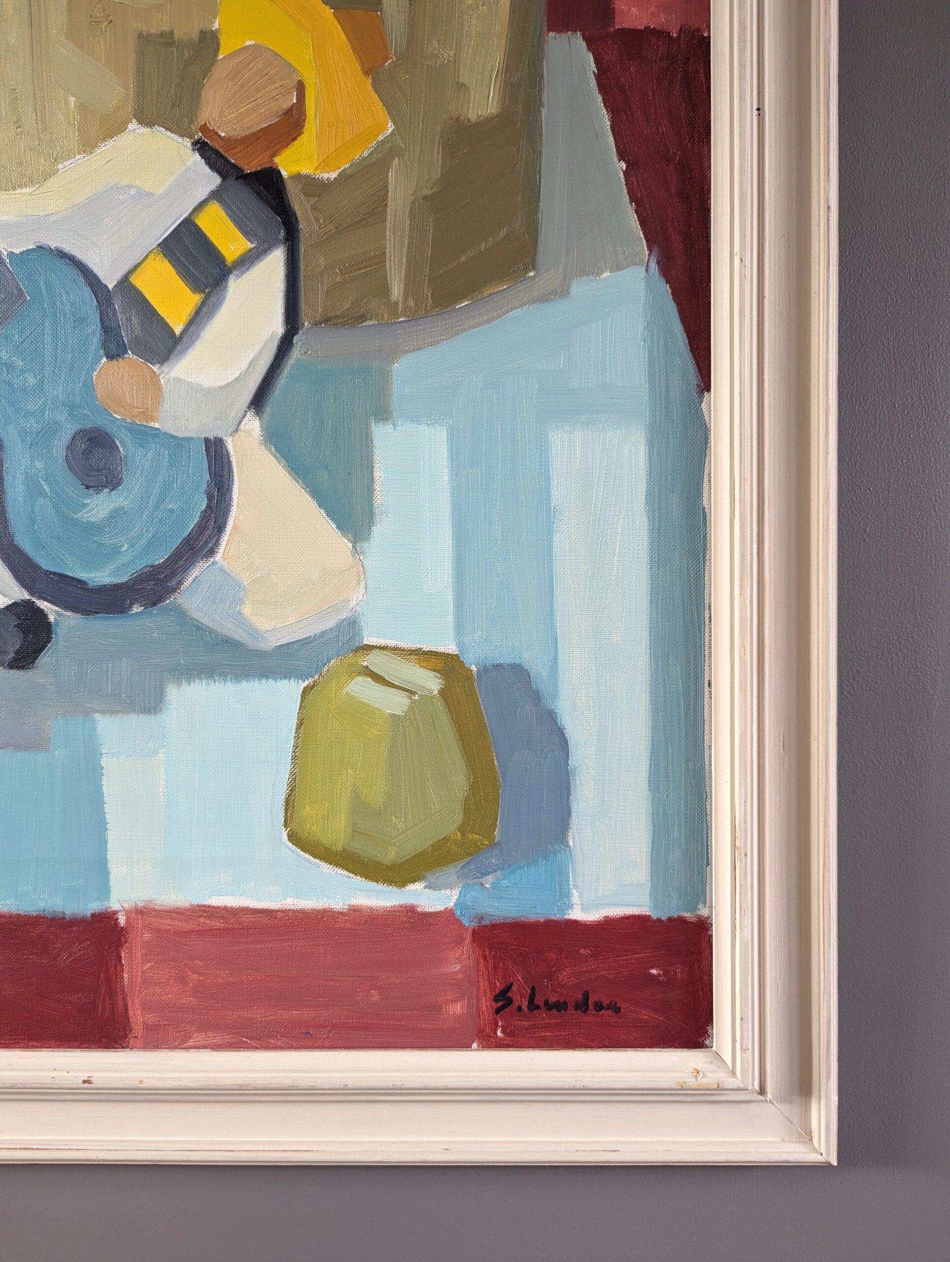 Mid-Century Modern Lively Still Life Ölgemälde - Serenade Still Life im Angebot 1
